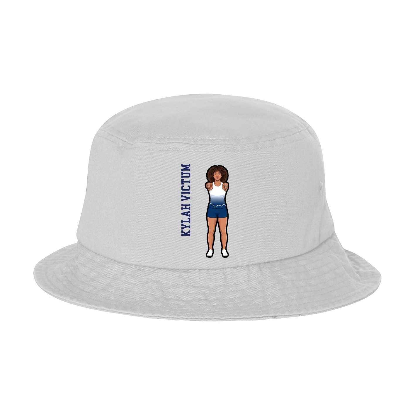 Bucket Cap — Name Vertical in White