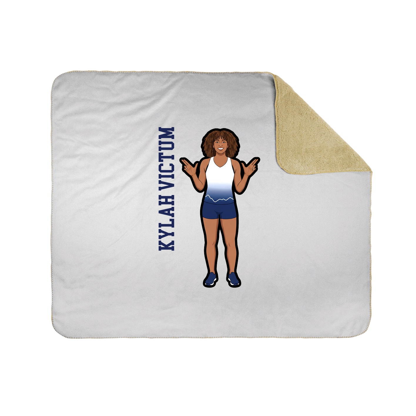 Throw Blanket — Name Vertical in White