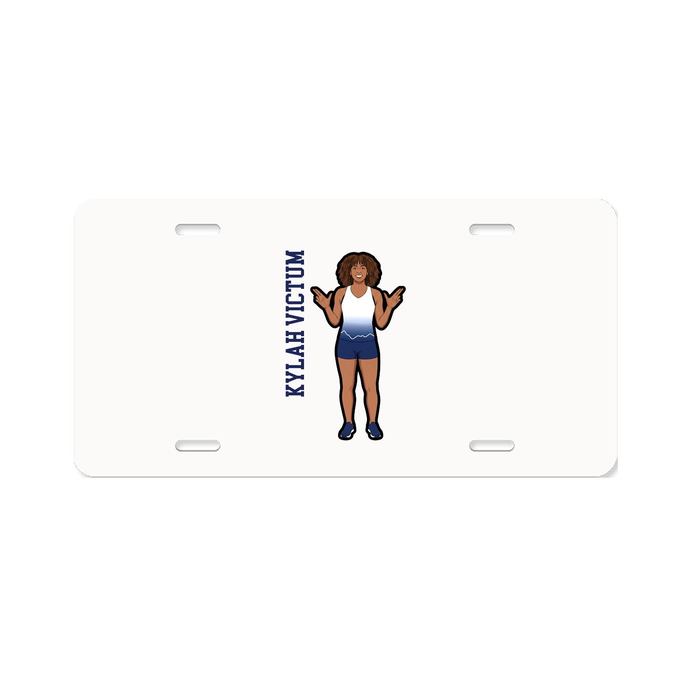 License Plate — Name Vertical in Classic
