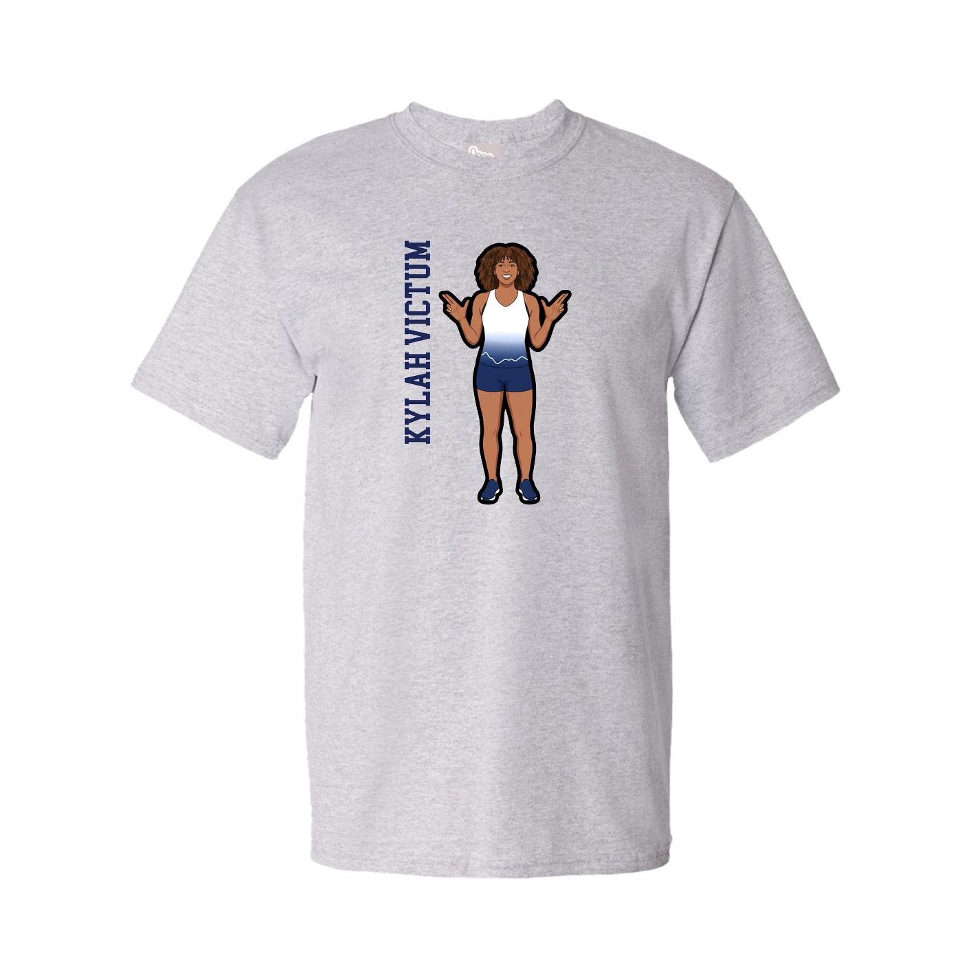 Tee — Name Vertical in Grey