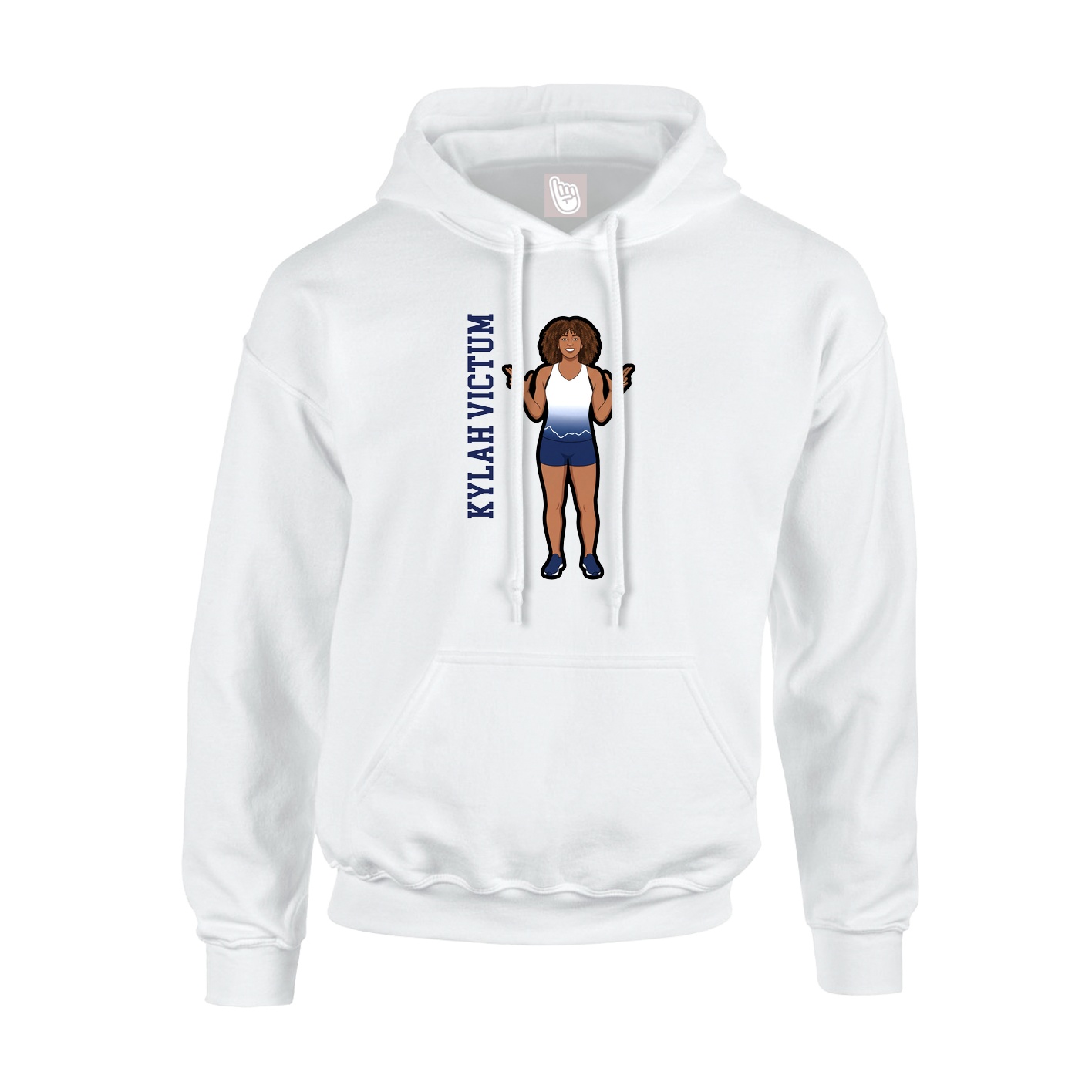 Hoodie — Name Vertical in White