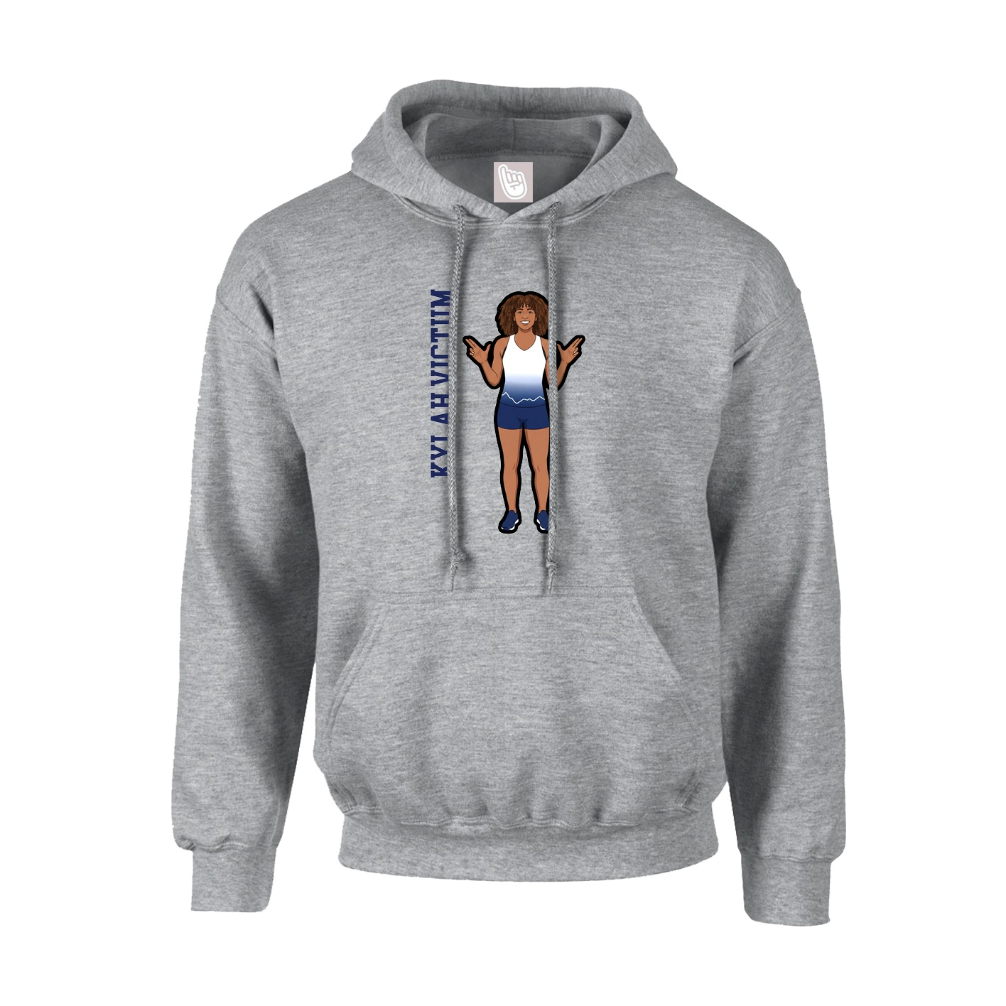 Youth Hoodie — Name Vertical in Grey