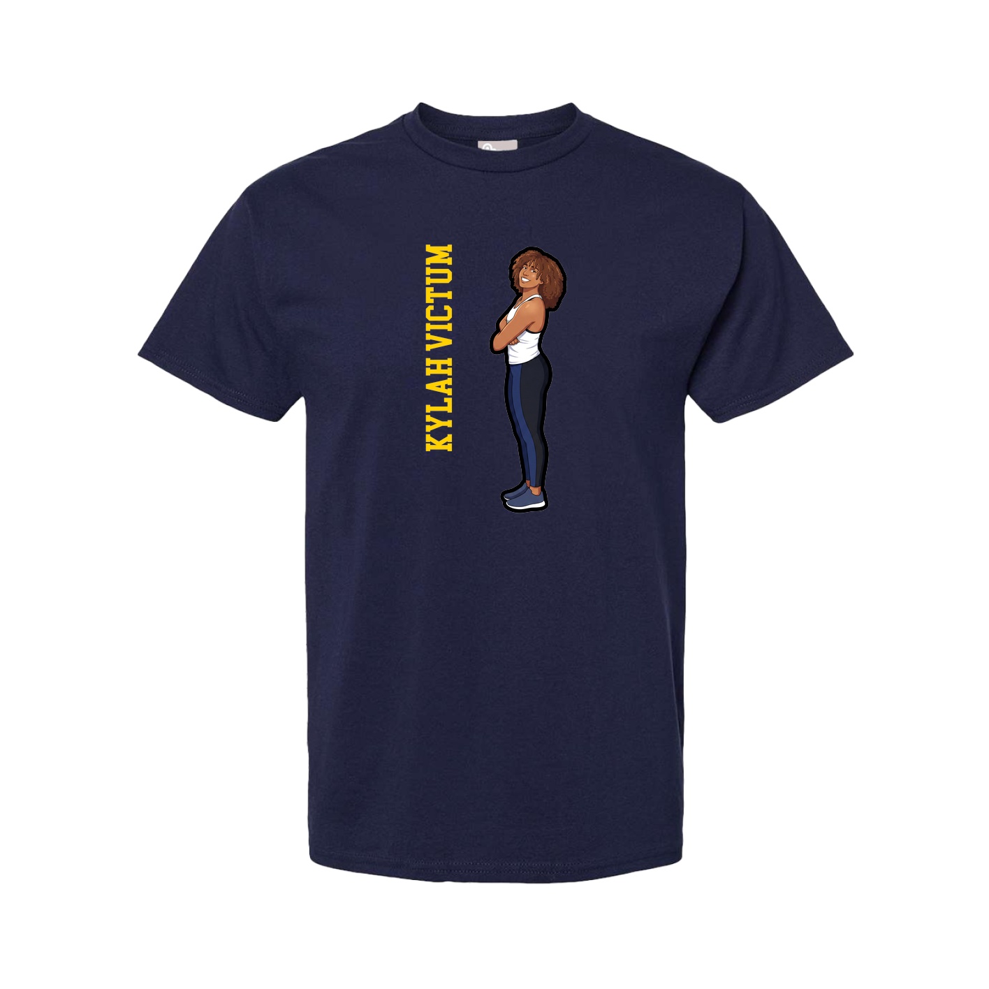 Tee — Name Vertical in Navy