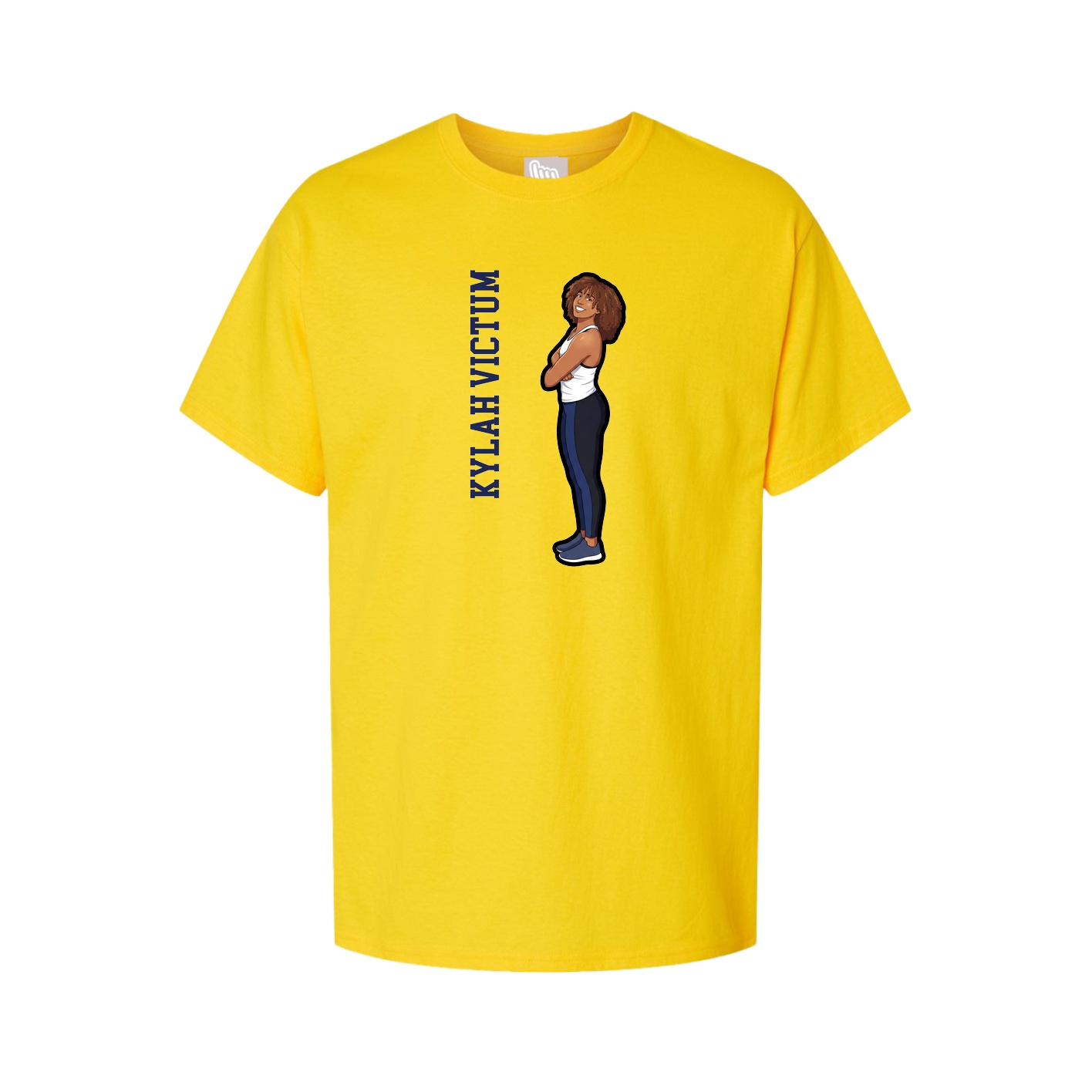 Youth Tee — Name Vertical in Gold