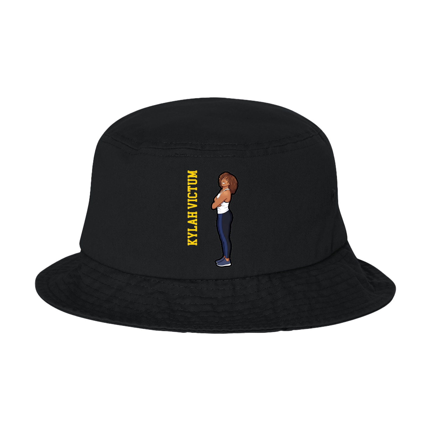 Bucket Cap — Name Vertical in Black