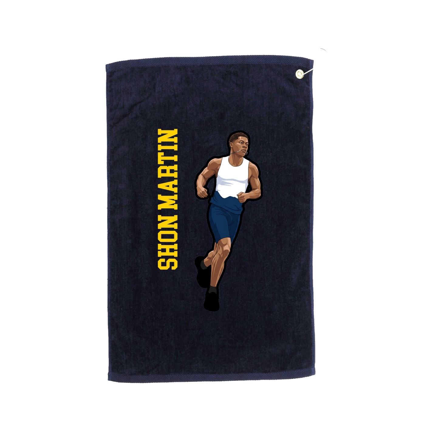 Golf Towel — Name Vertical in Navy