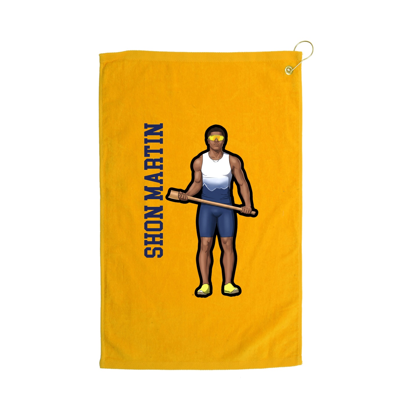 Golf Towel — Name Vertical in Gold