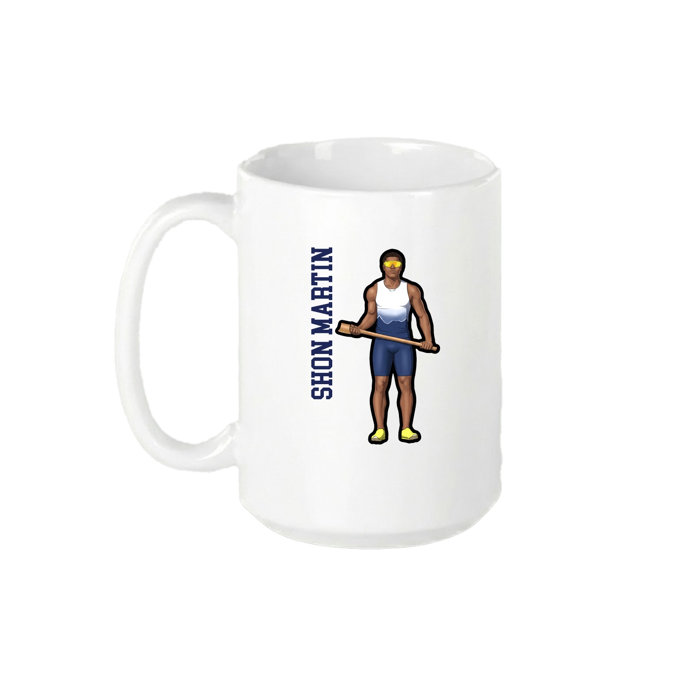 15oz Coffee Mug — Name Vertical in White