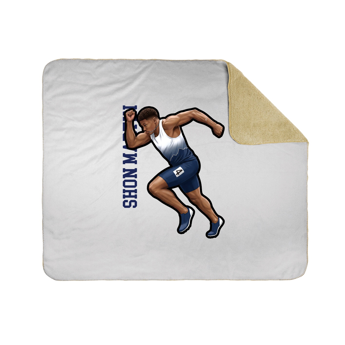 Throw Blanket — Name Vertical in White