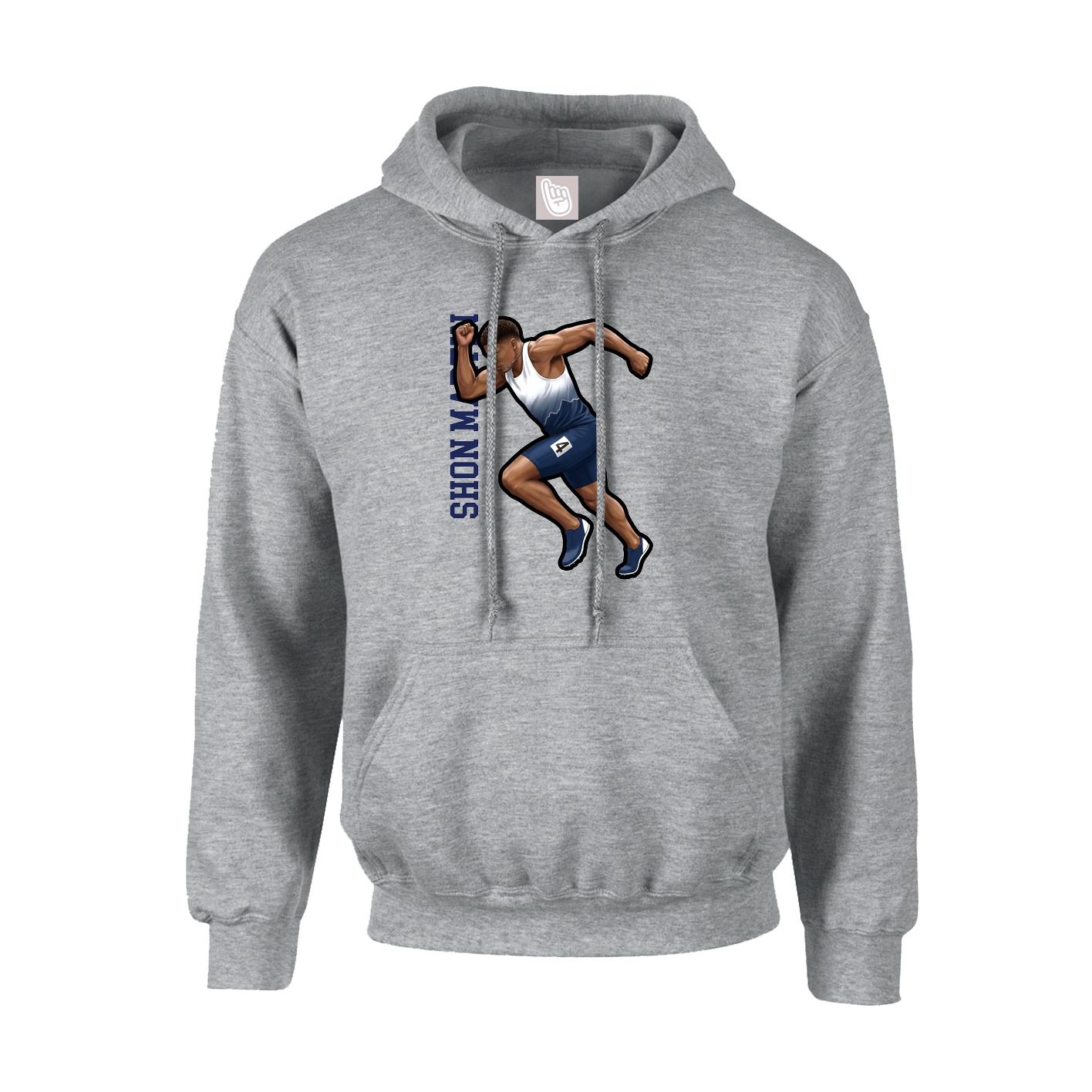 Youth Hoodie — Name Vertical in Grey