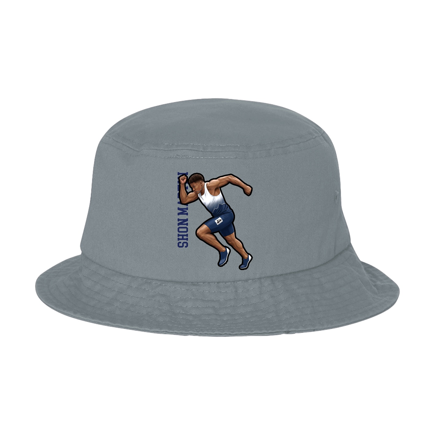 Bucket Cap — Name Vertical in Grey