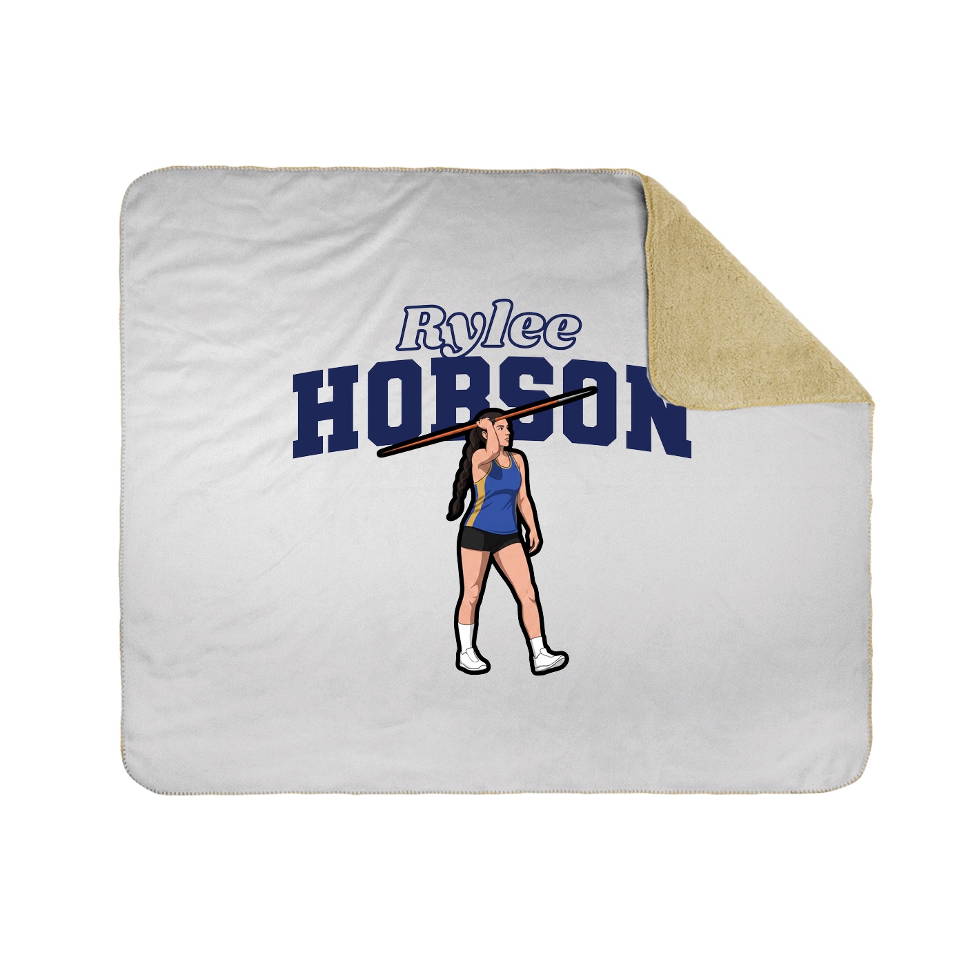 Throw Blanket — Name Arch in White
