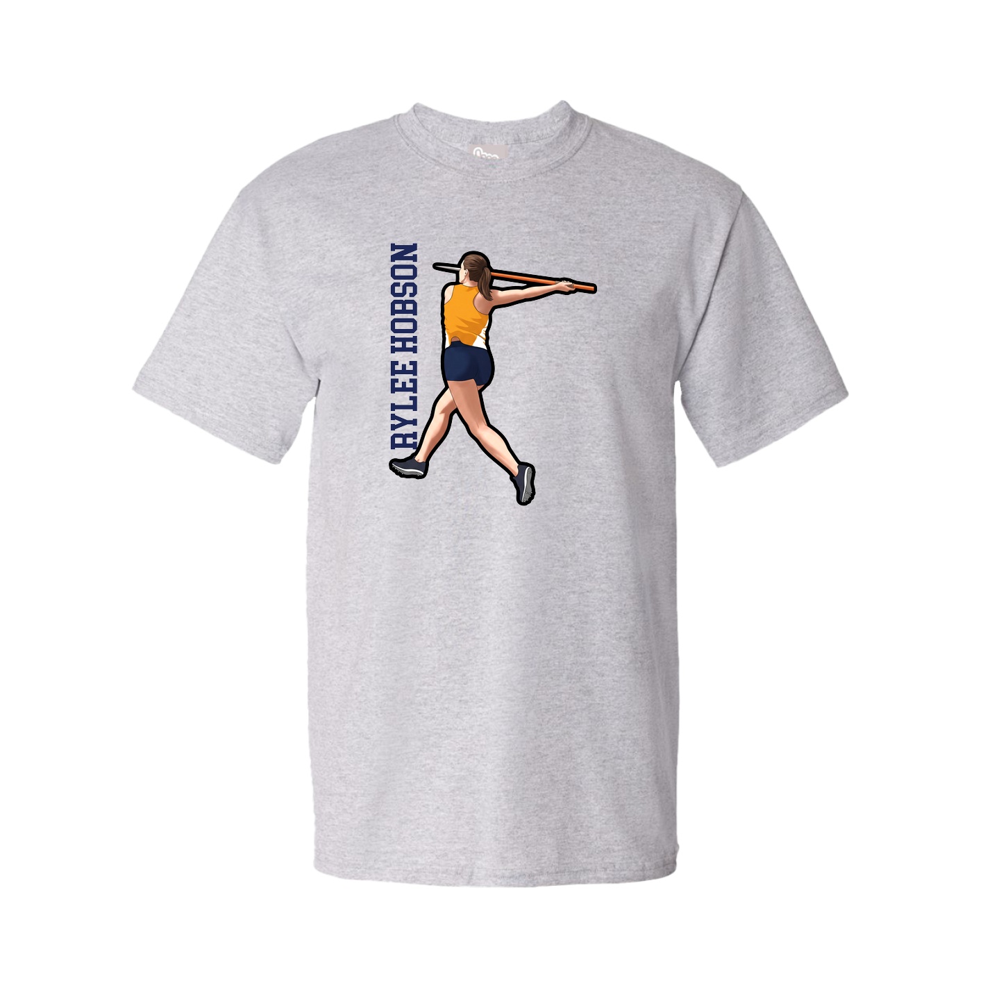 Youth Tee — Name Vertical in Grey