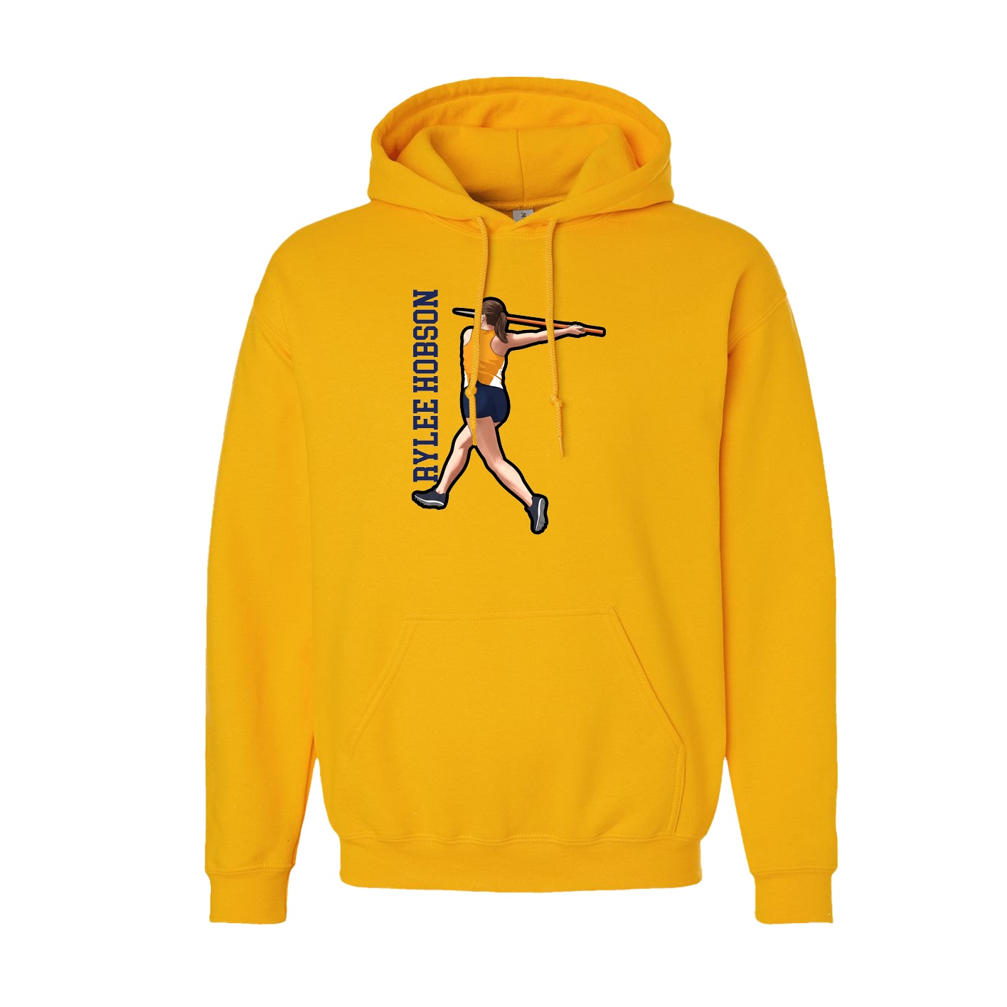Hoodie — Name Vertical in Gold