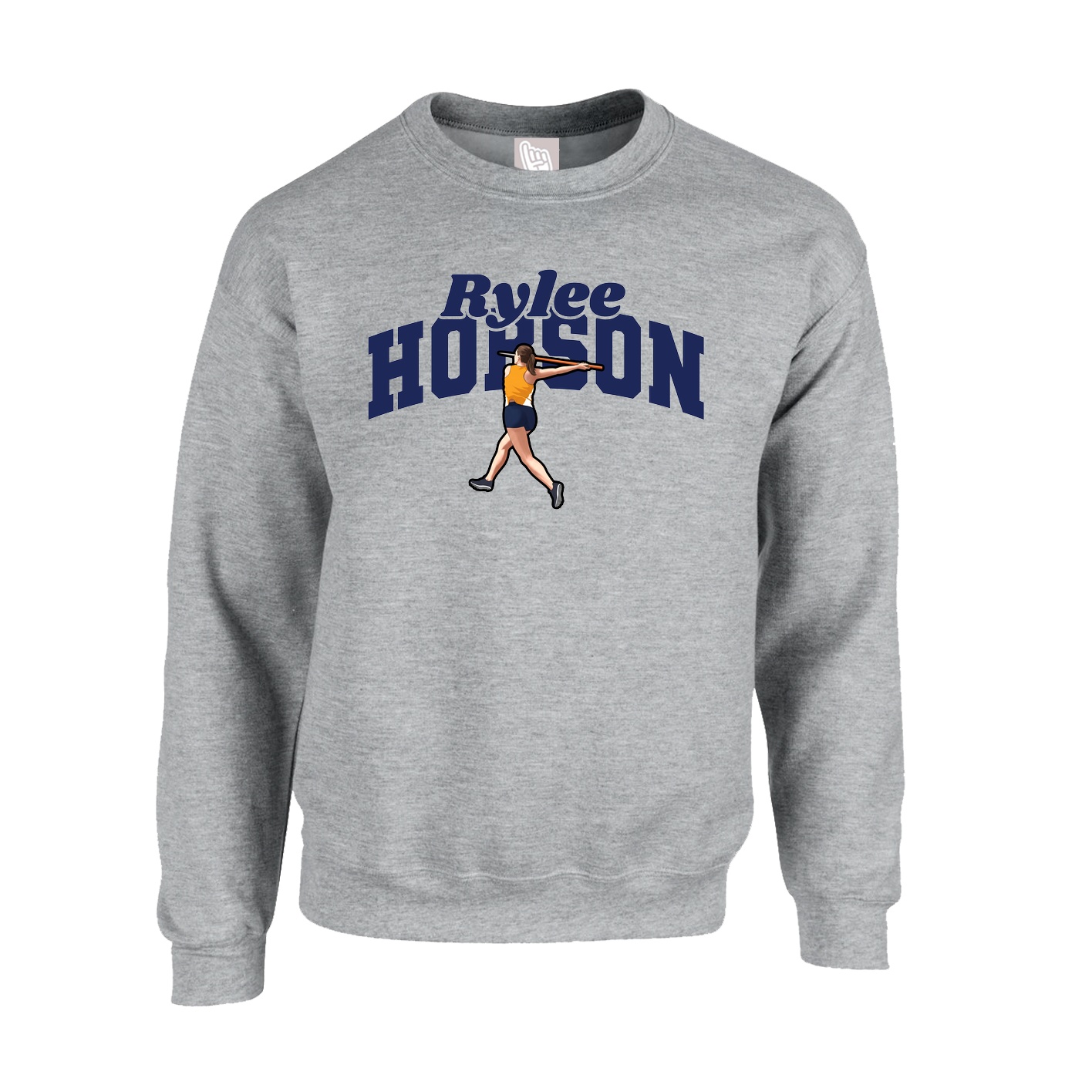 Fleece Crew — Signature Arch in Grey