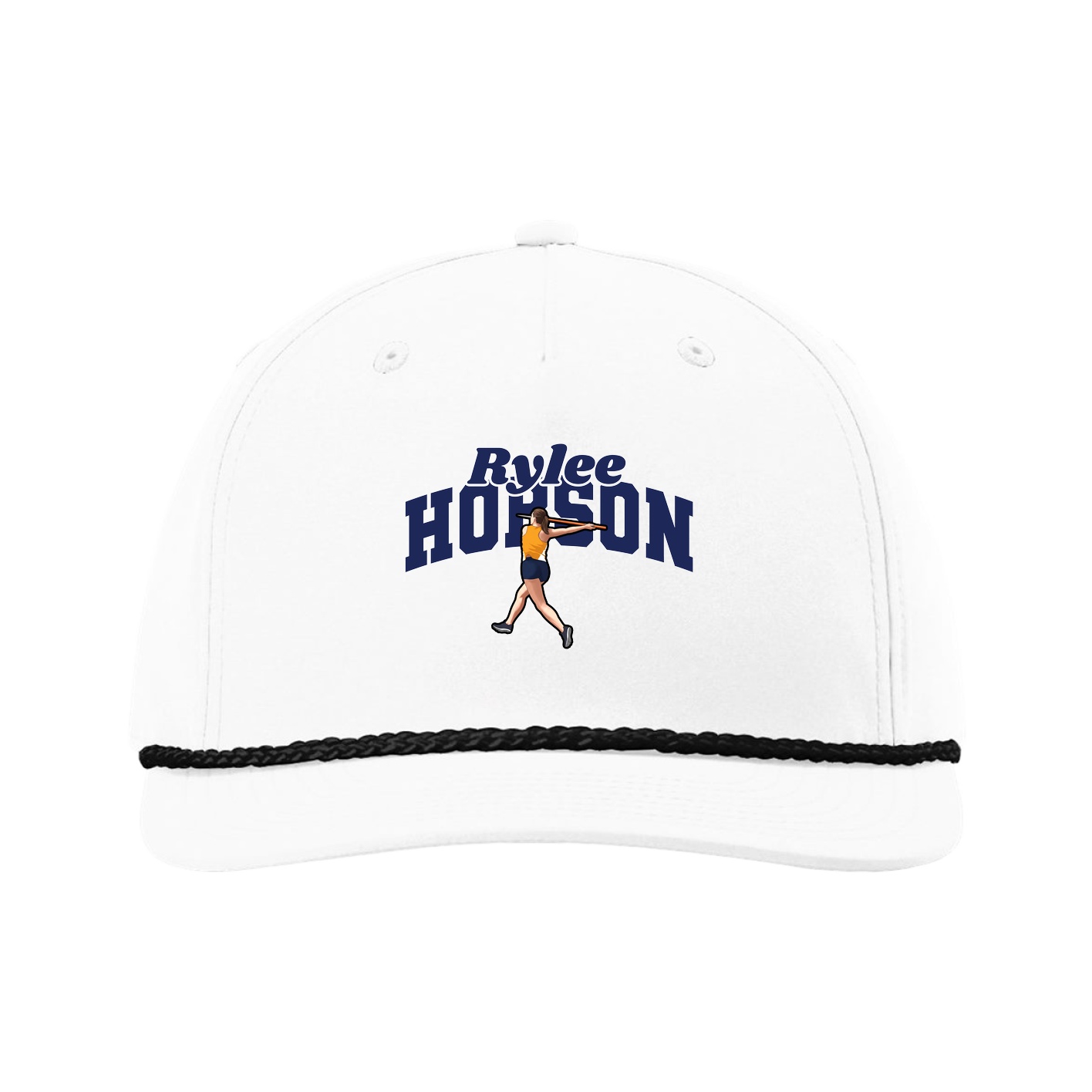 Five-Panel Classic Rope Cap — Signature Arch in White