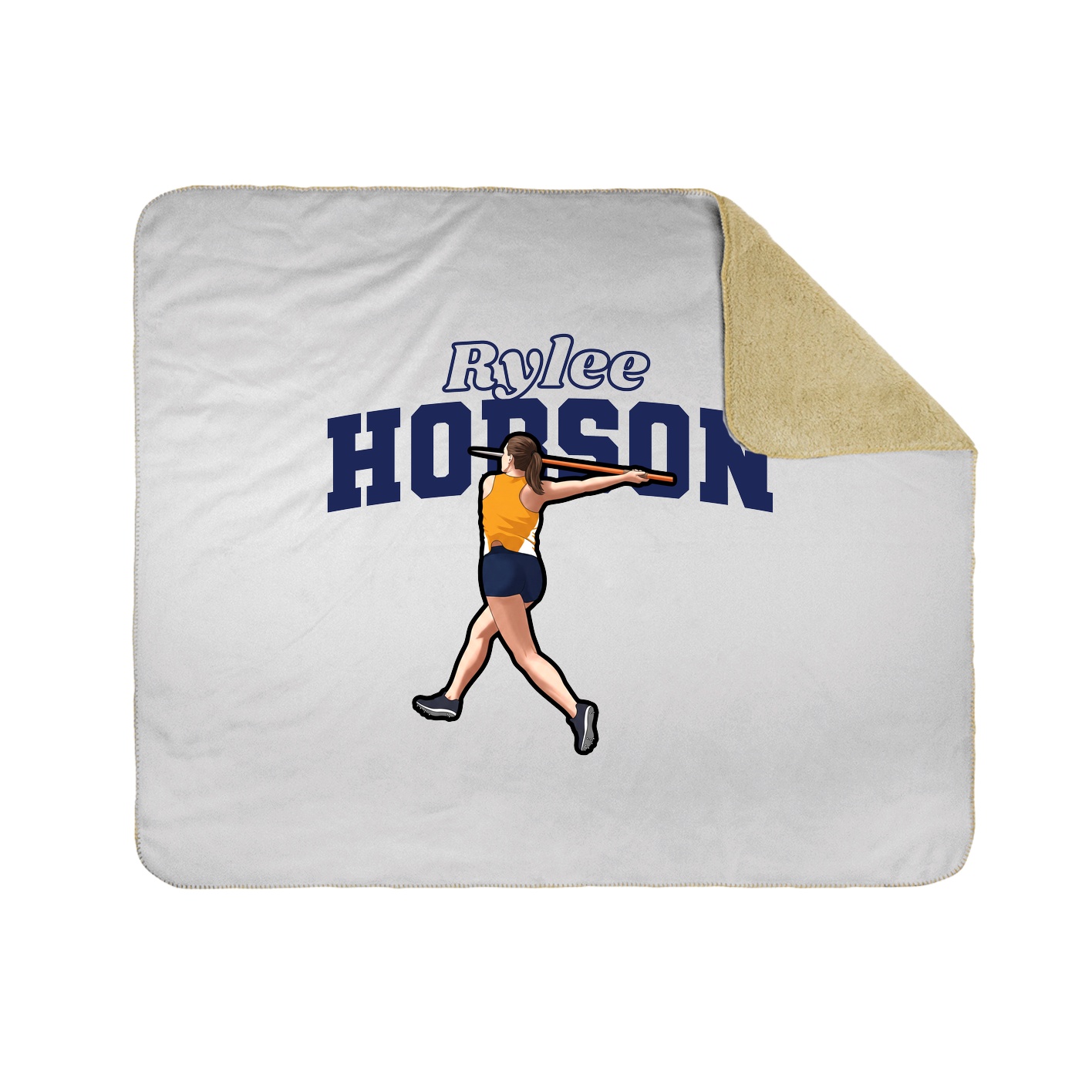 Throw Blanket — Name Arch in White