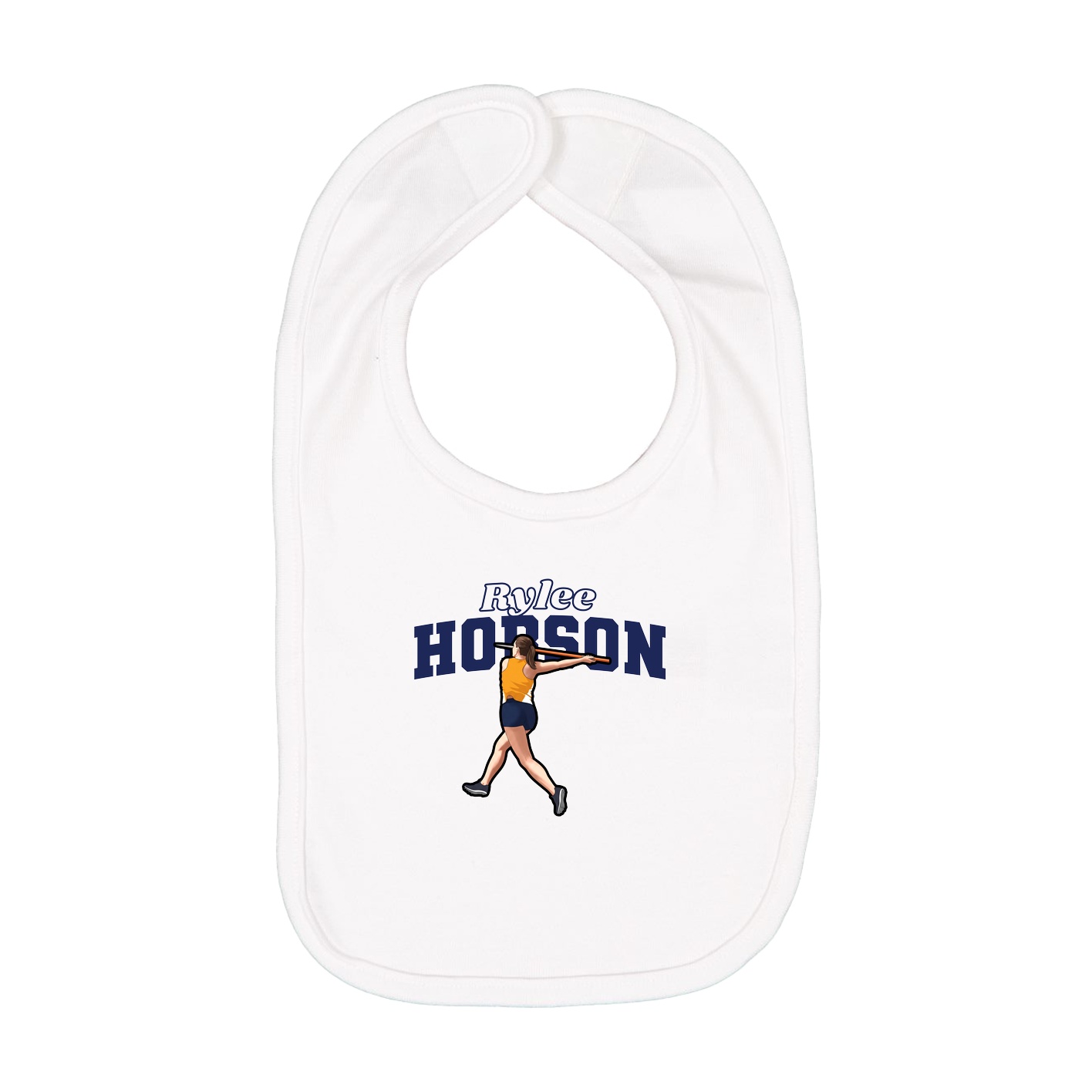 Infant Bib — Name Arch in White