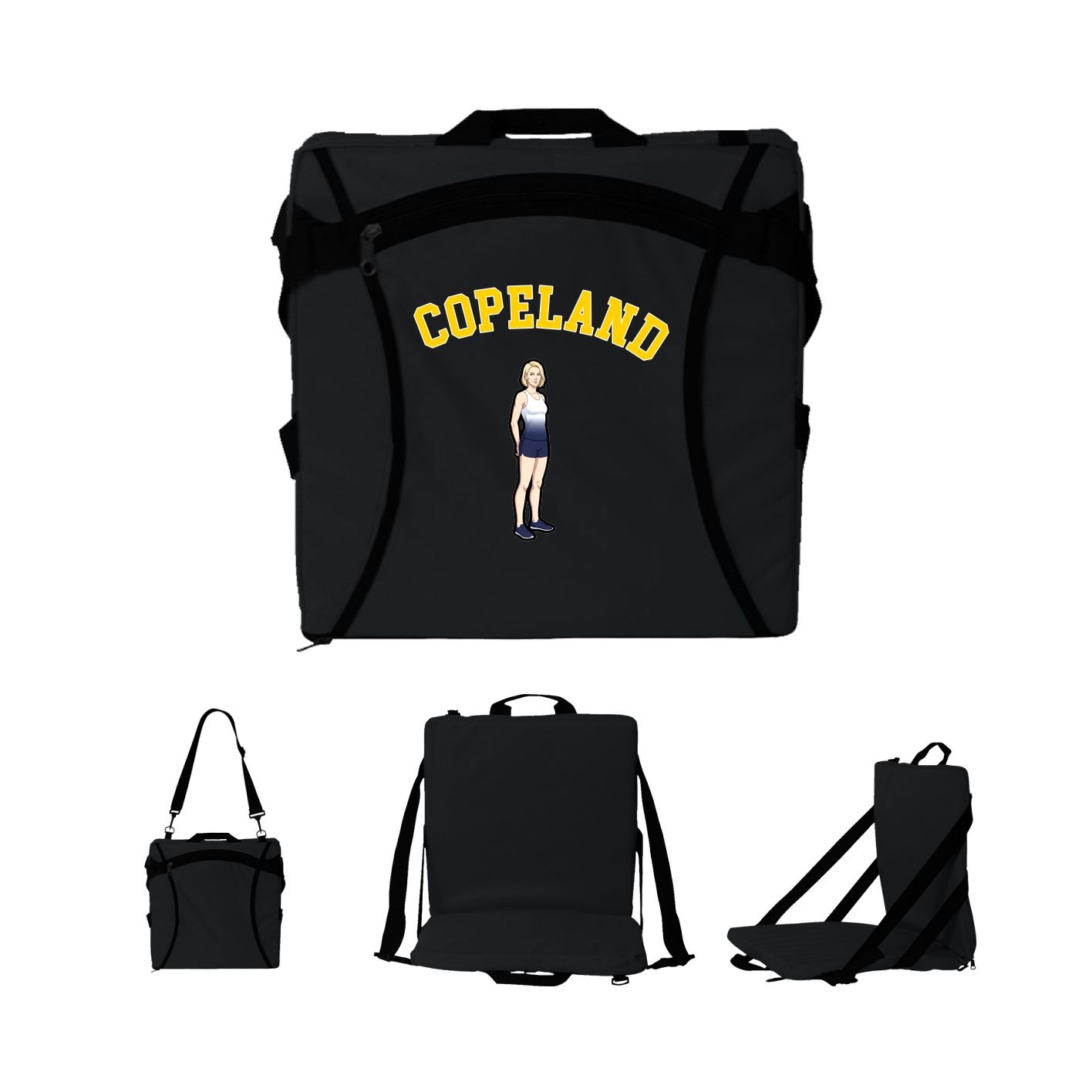 Folding Stadium Seat — Shirsey Arch in Black