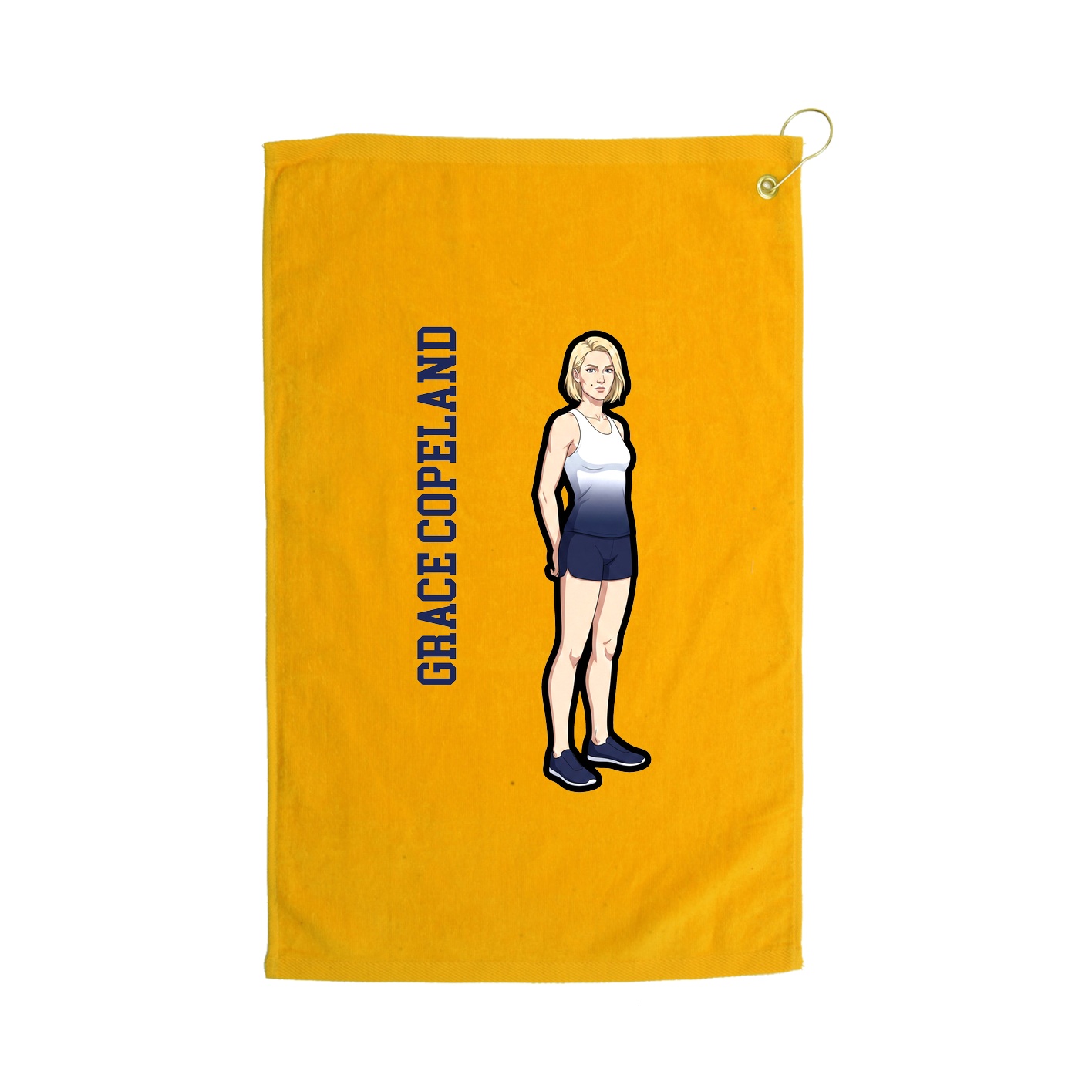 Golf Towel — Name Vertical in Gold