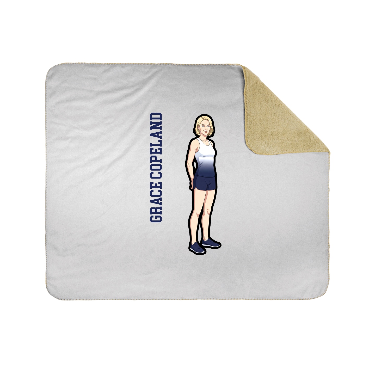 Throw Blanket — Name Vertical in White