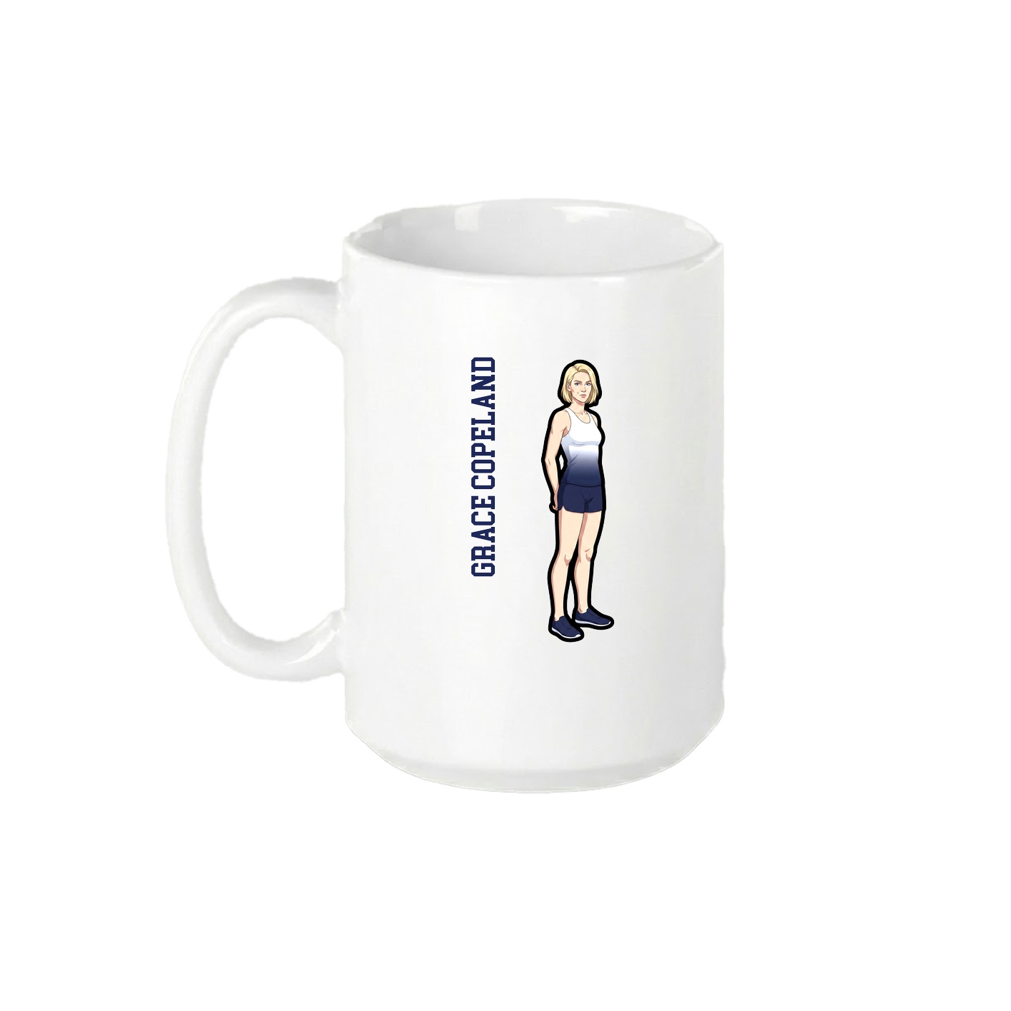 15oz Coffee Mug — Name Vertical in White