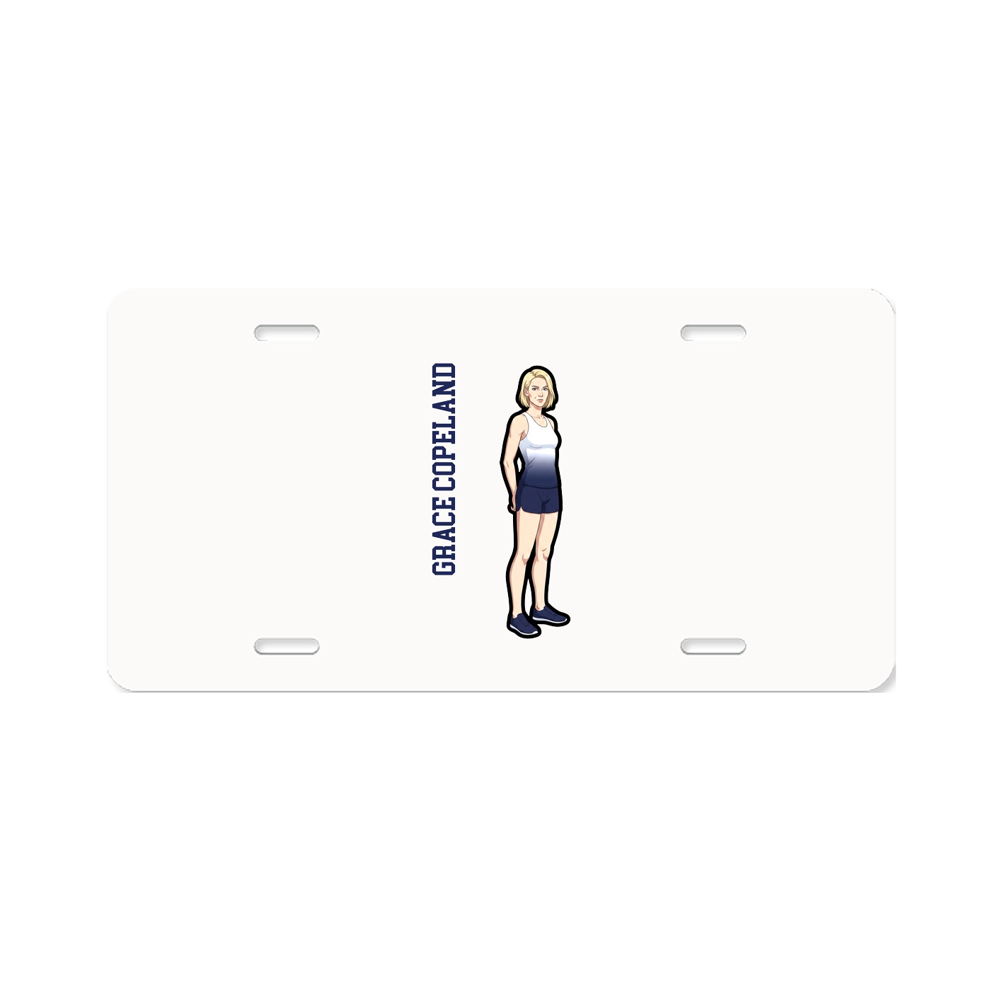 License Plate — Name Vertical in Classic