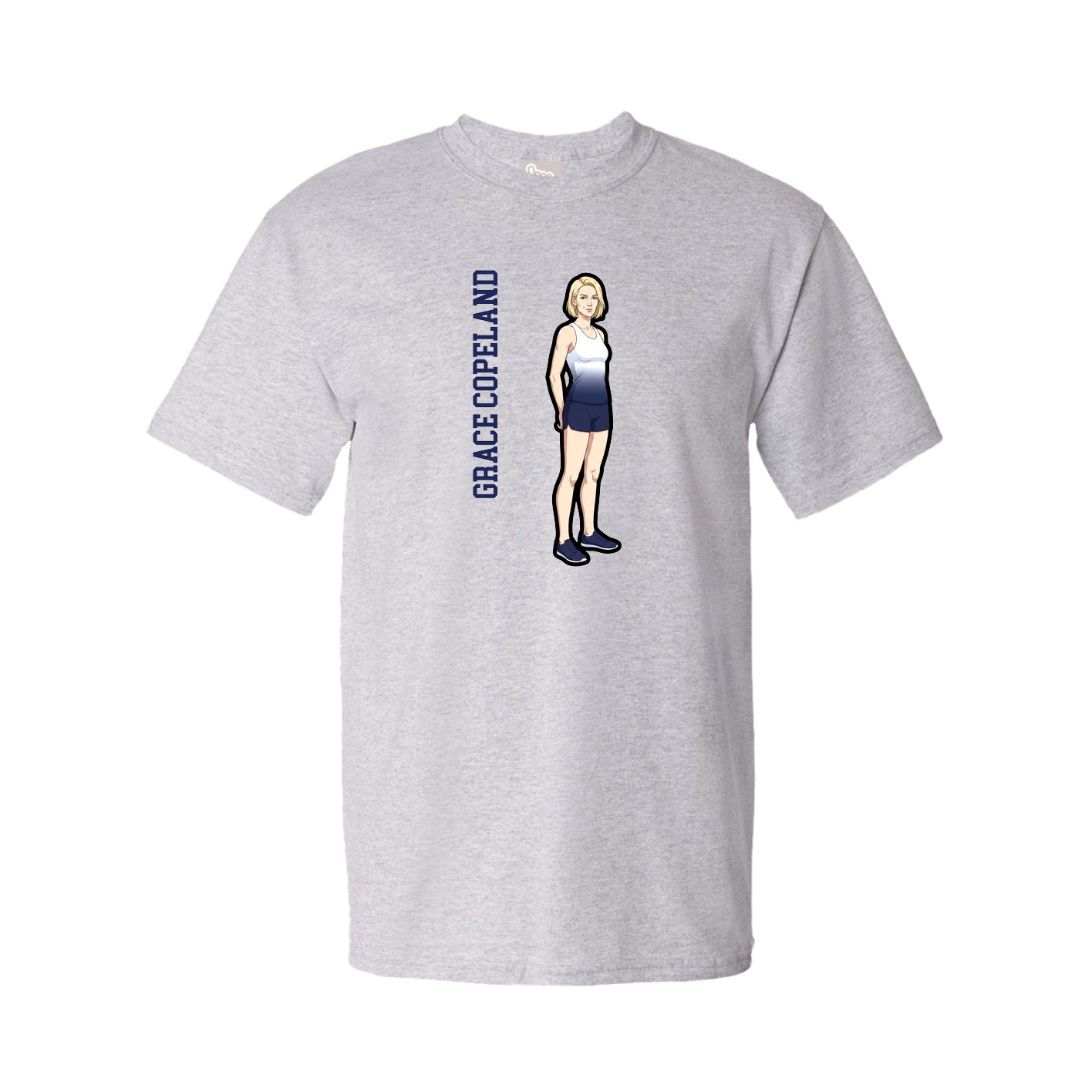 Tee — Name Vertical in Grey
