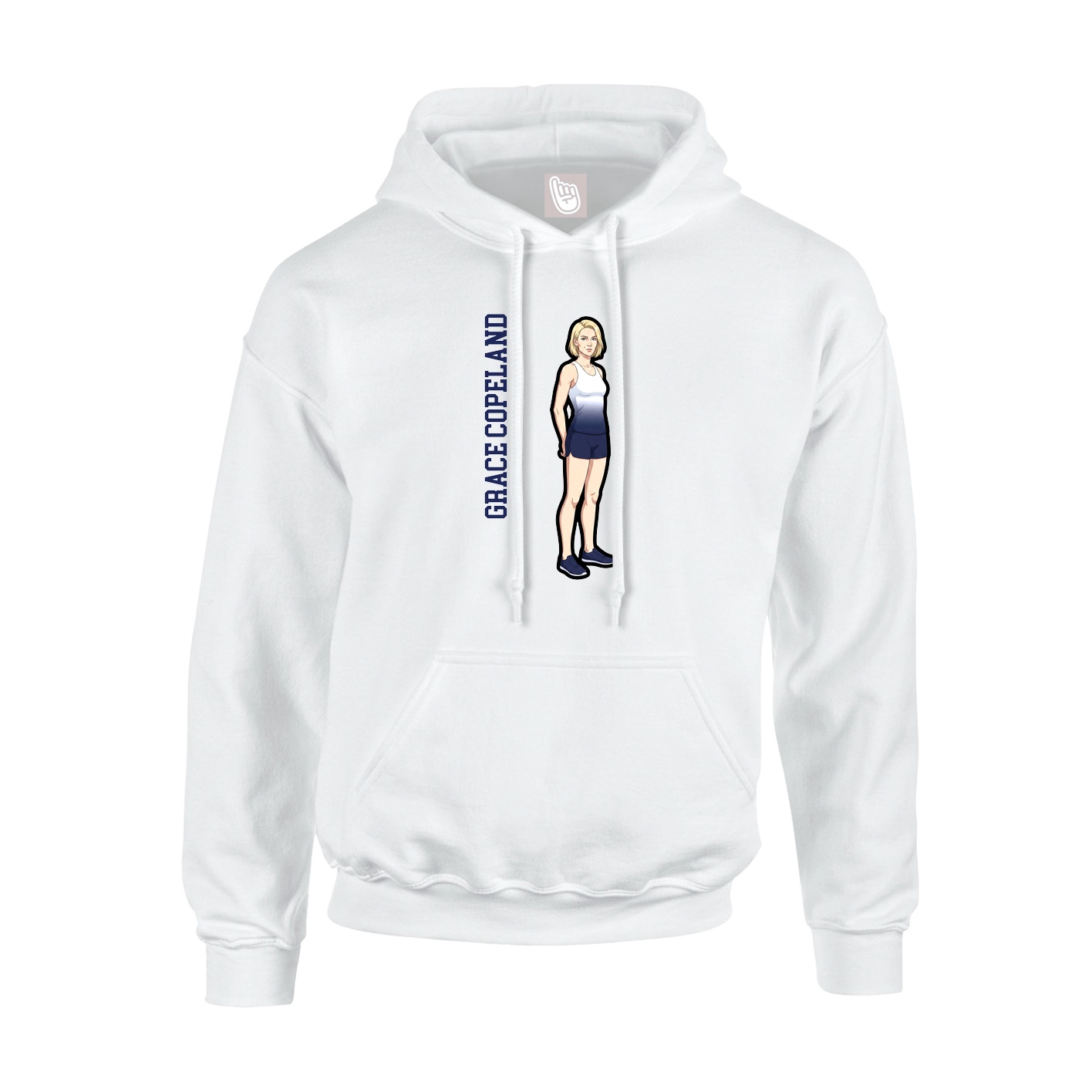 Youth Hoodie — Name Vertical in White