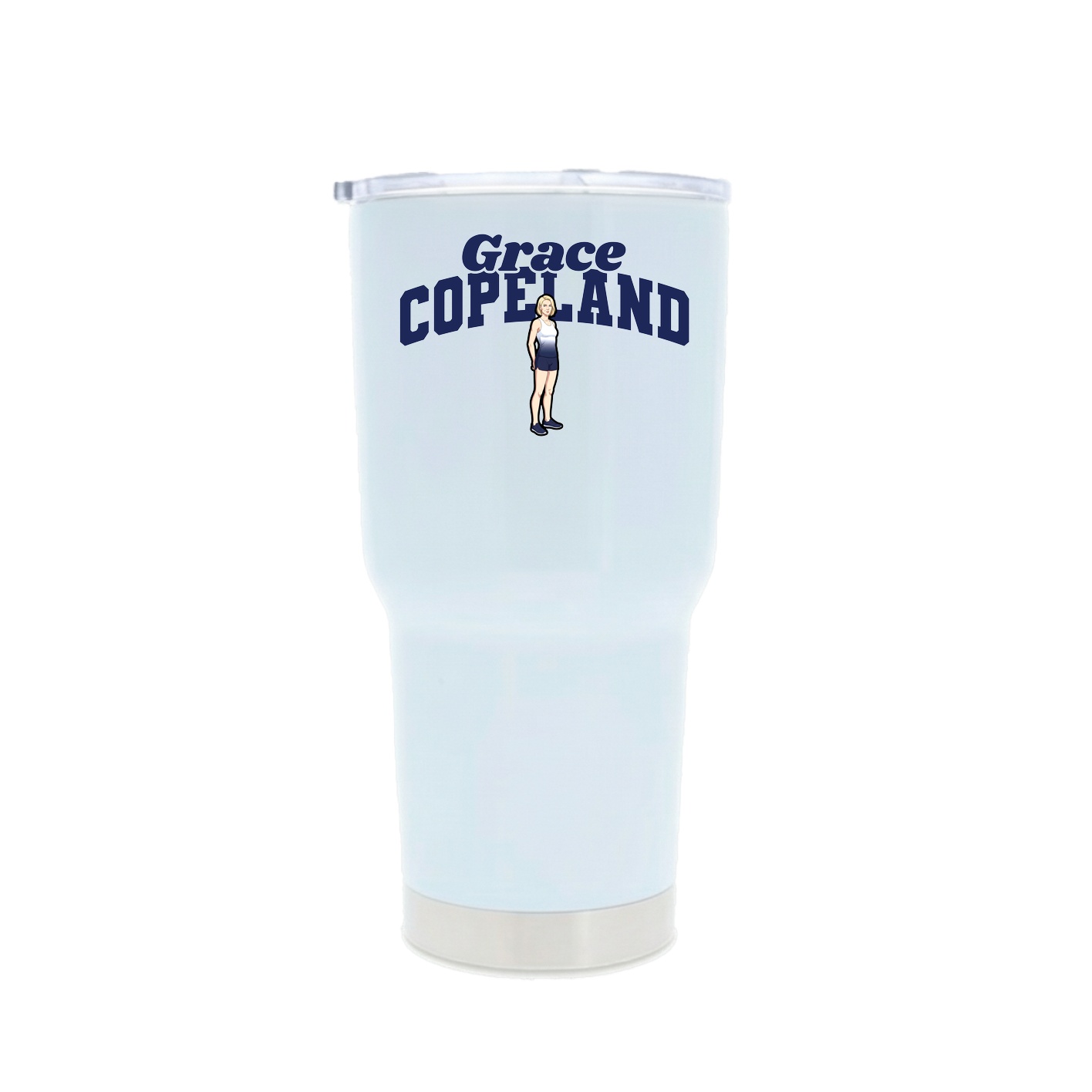 30oz Stainless Steel Tumbler — Signature Arch in White