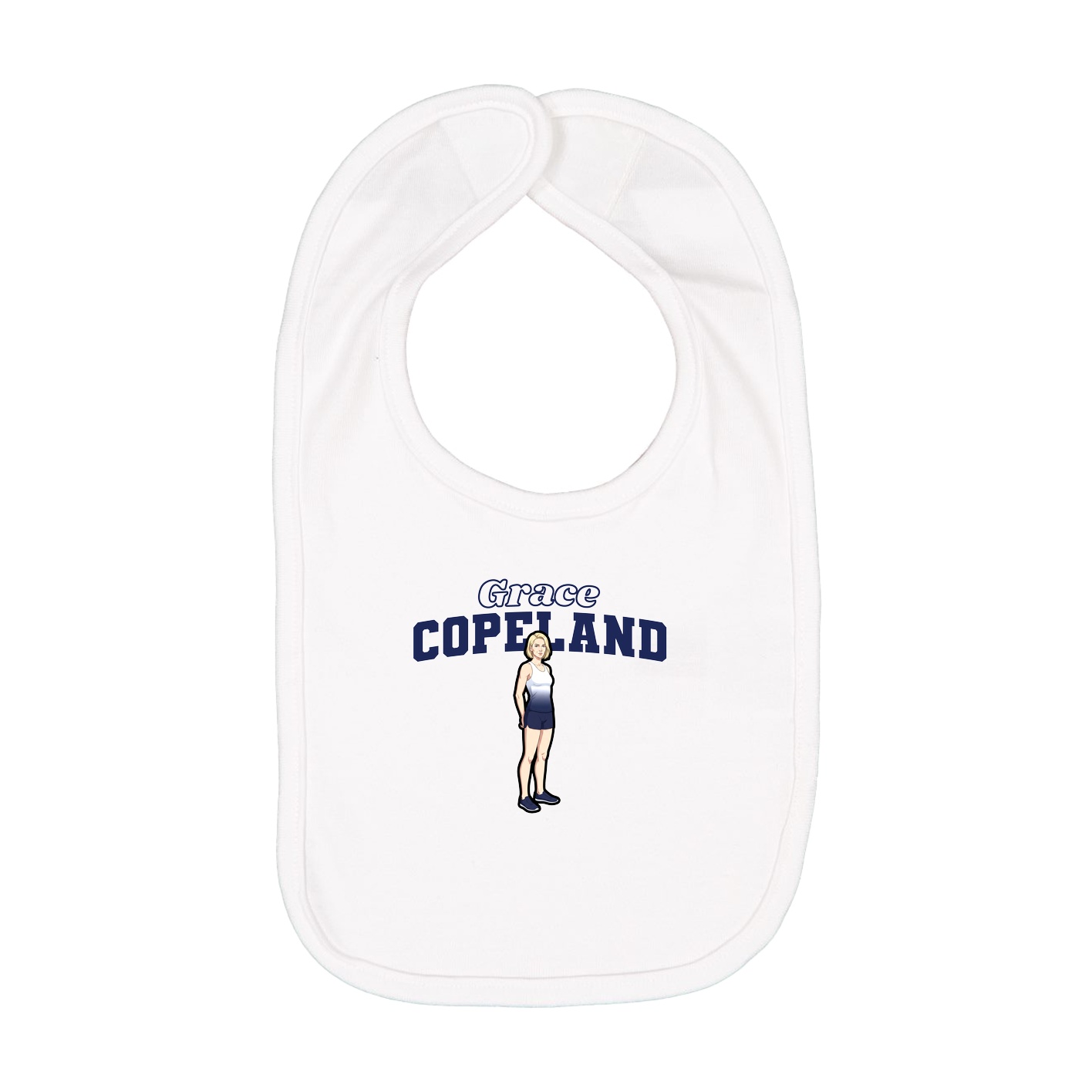 Infant Bib — Name Arch in White