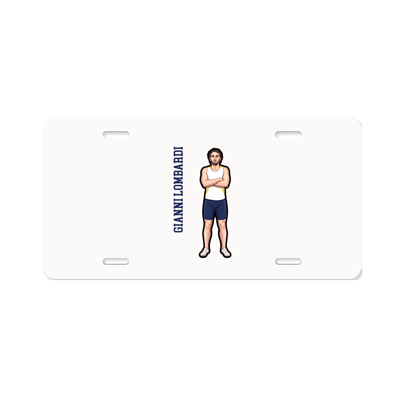 License Plate — Name Vertical in Classic