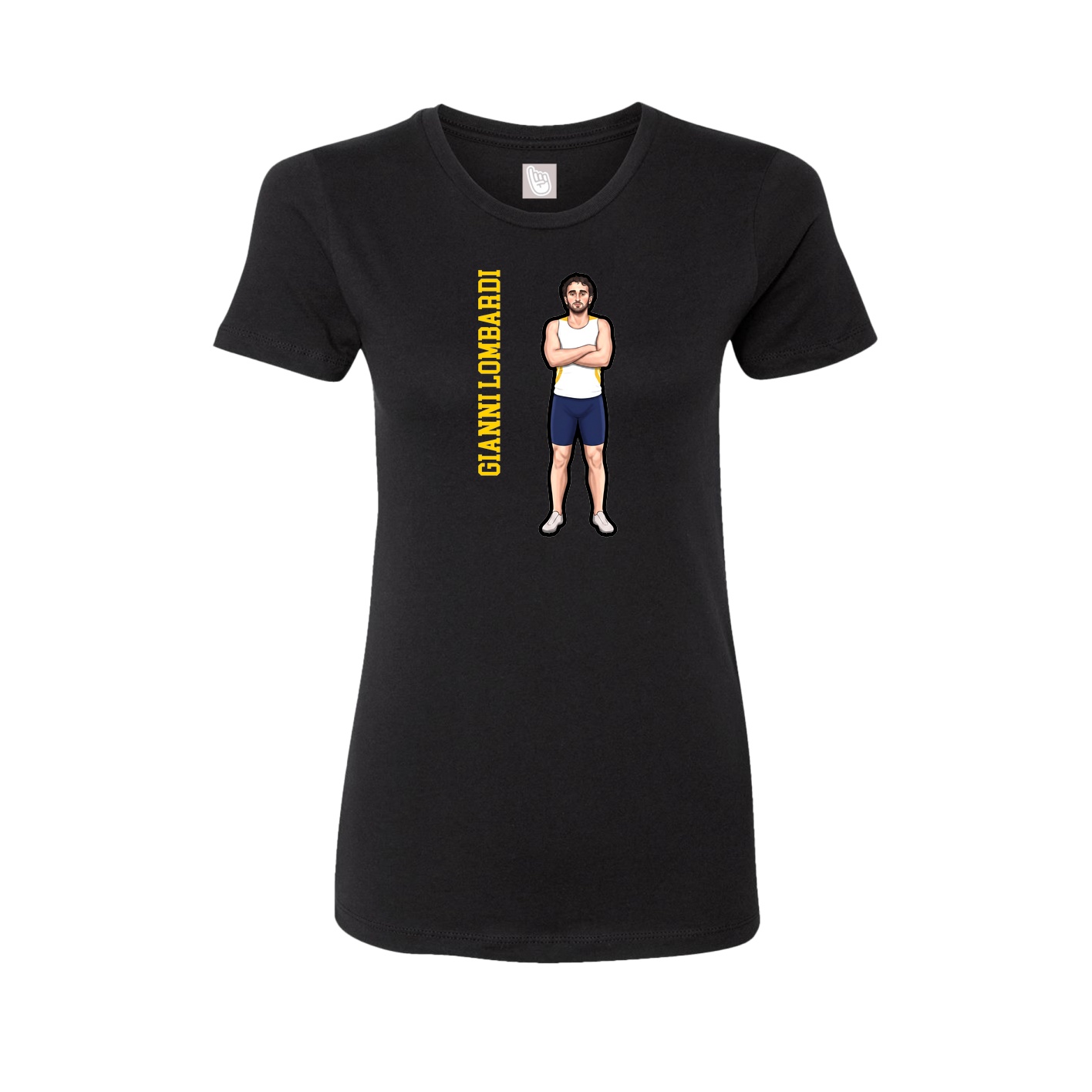 Fitted Women's Tee — Name Vertical in Black