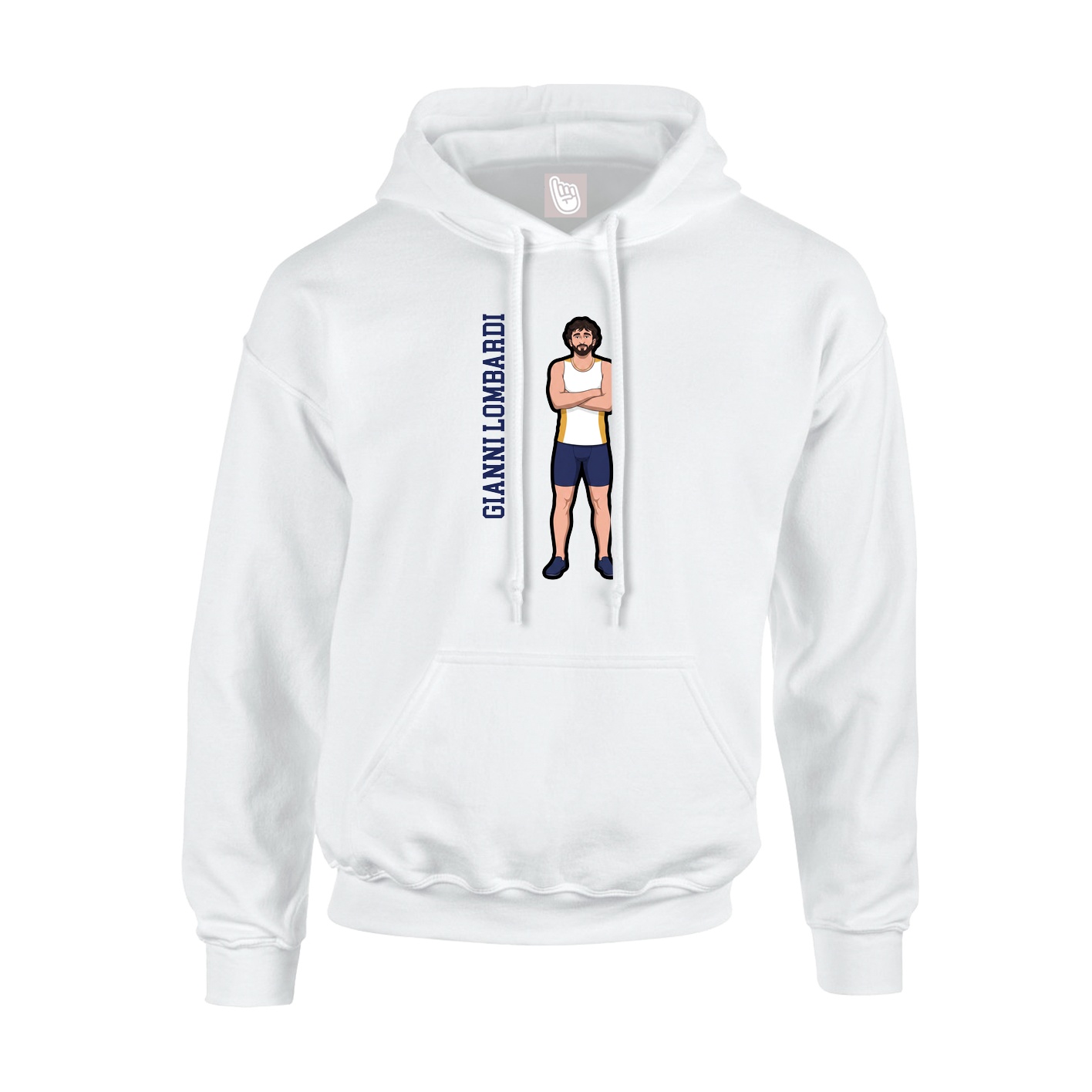 Youth Hoodie — Name Vertical in White