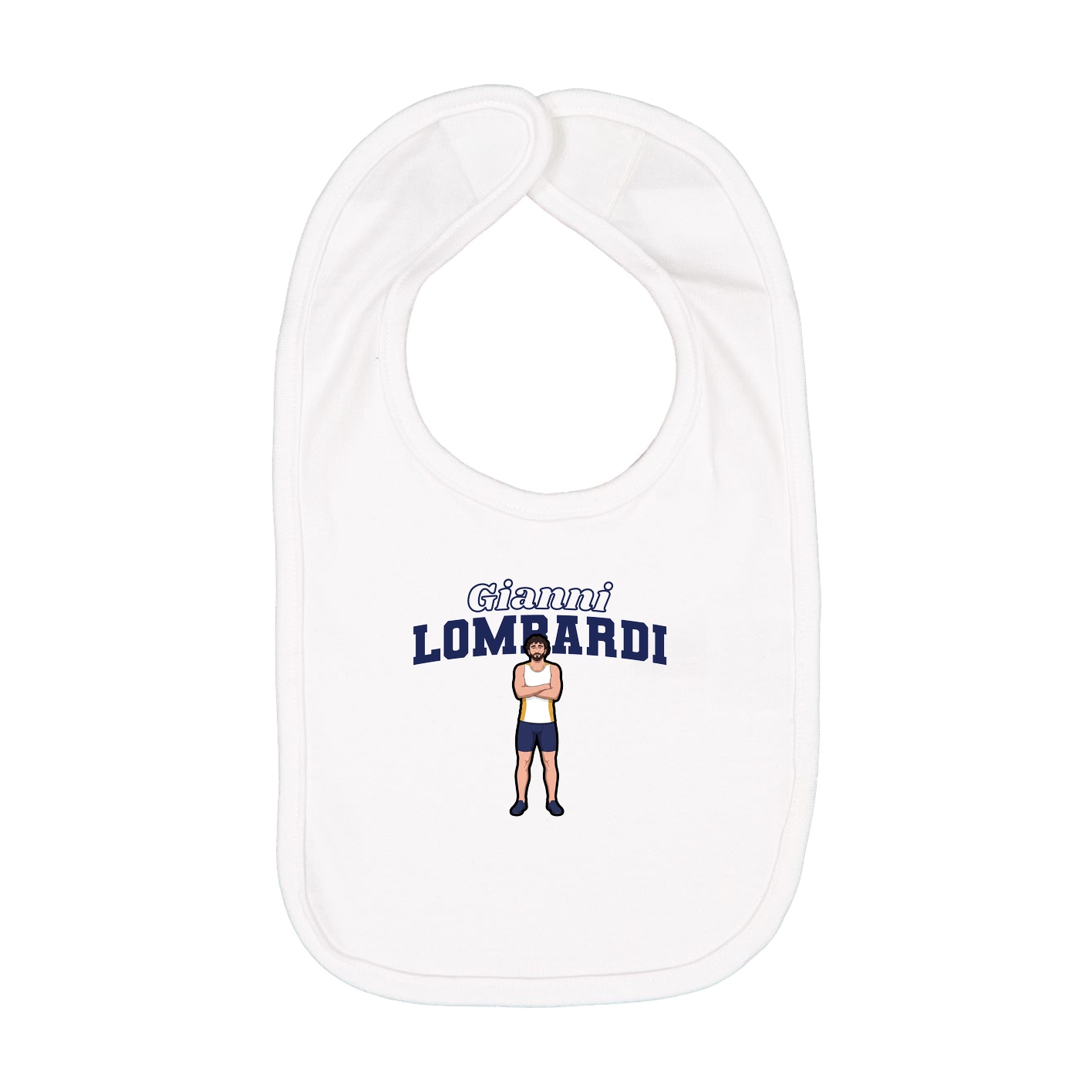 Infant Bib — Name Arch in White