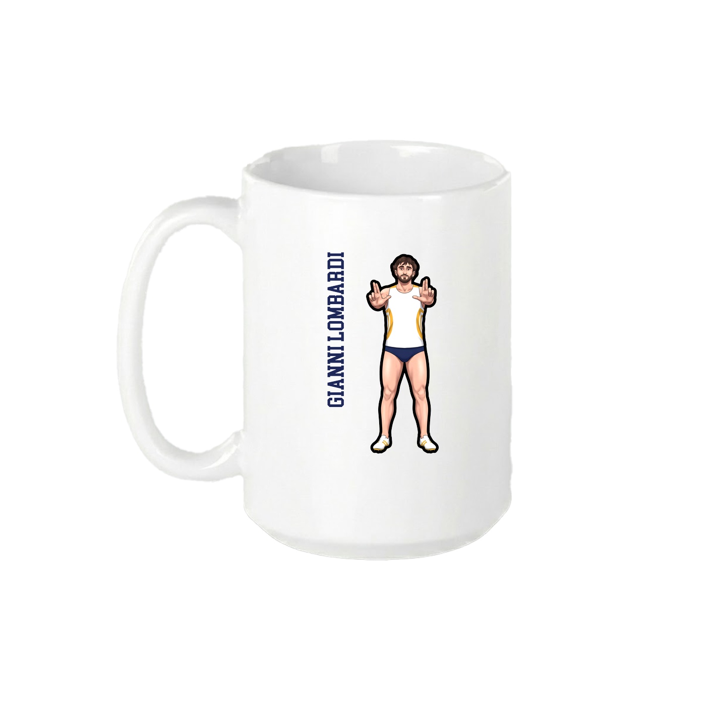 15oz Coffee Mug — Name Vertical in White
