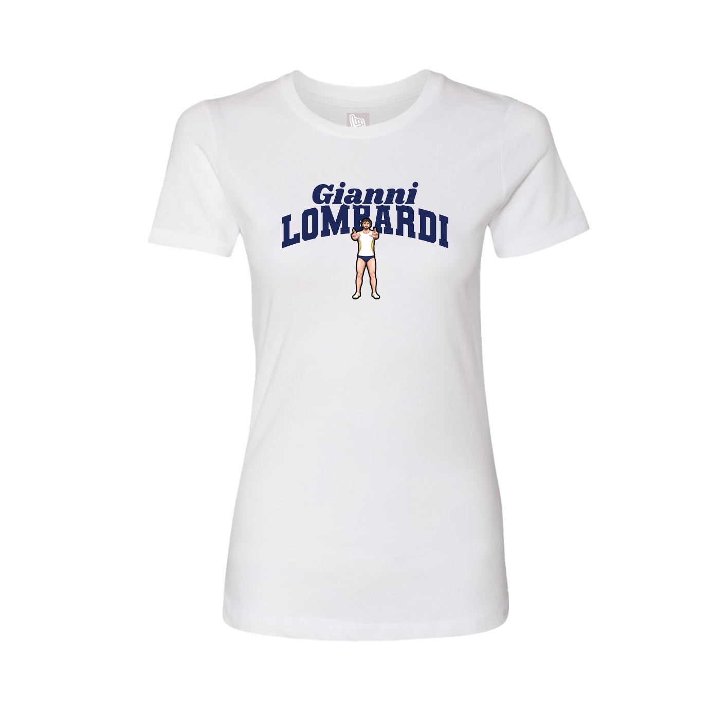Fitted Women's Tee — Signature Arch in White