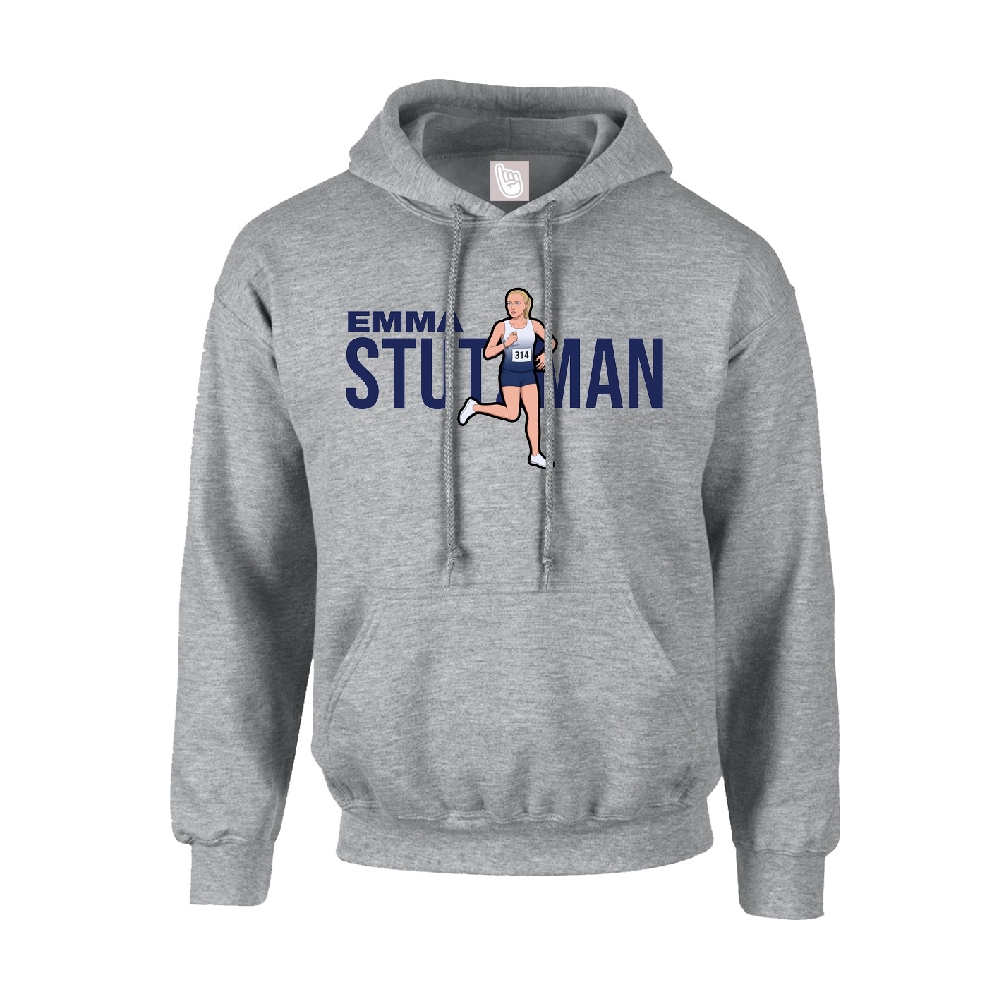 Youth Hoodie — Player Name in Grey