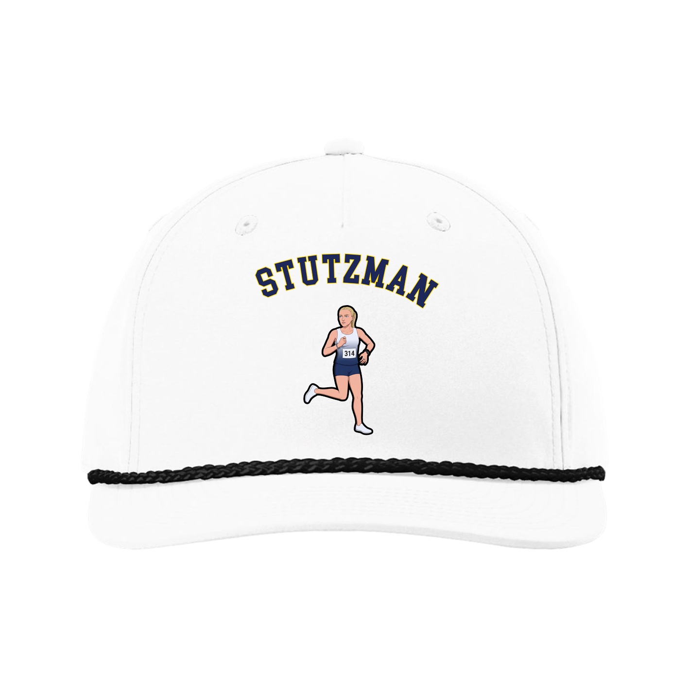 Five-Panel Classic Rope Cap — Shirsey Arch in White