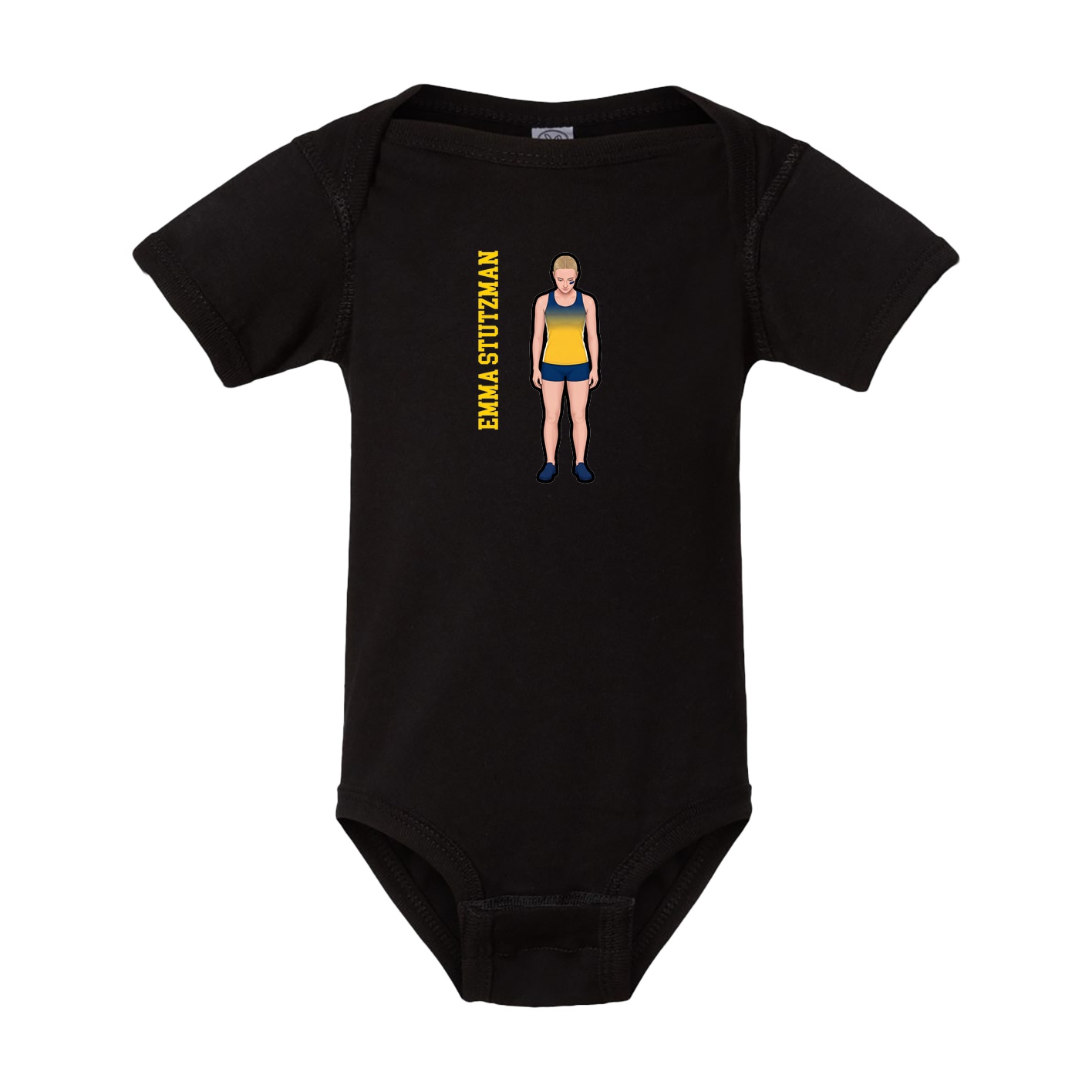 Baby Onesie — Name Vertical in Black