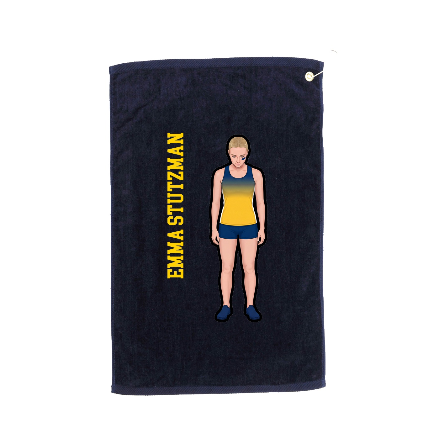 Golf Towel — Name Vertical in Navy