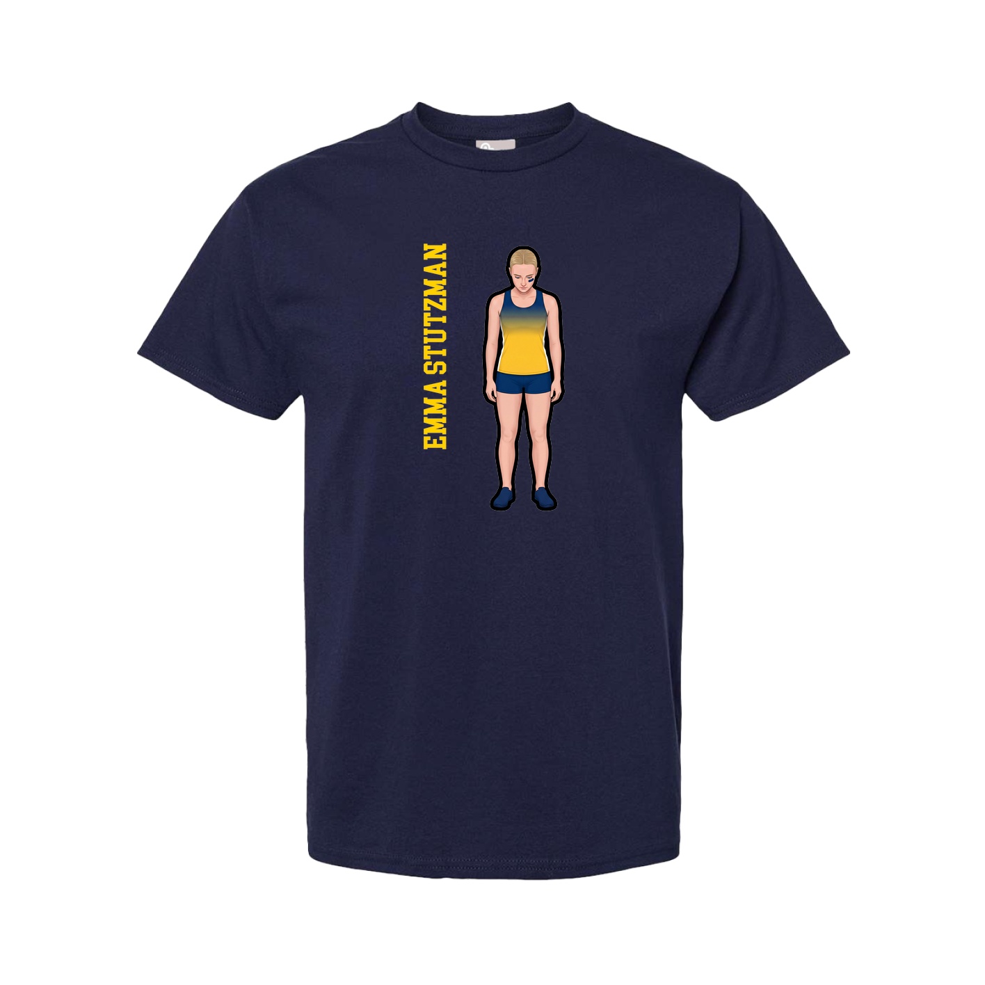 Youth Tee — Name Vertical in Navy