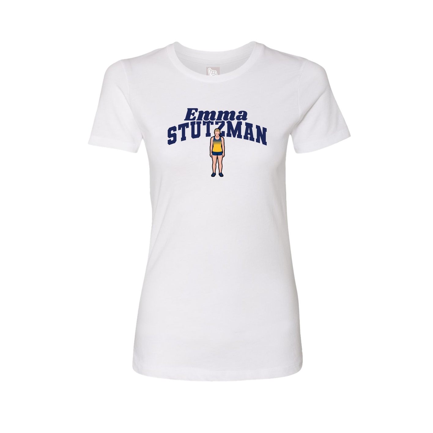 Fitted Women's Tee — Signature Arch in White