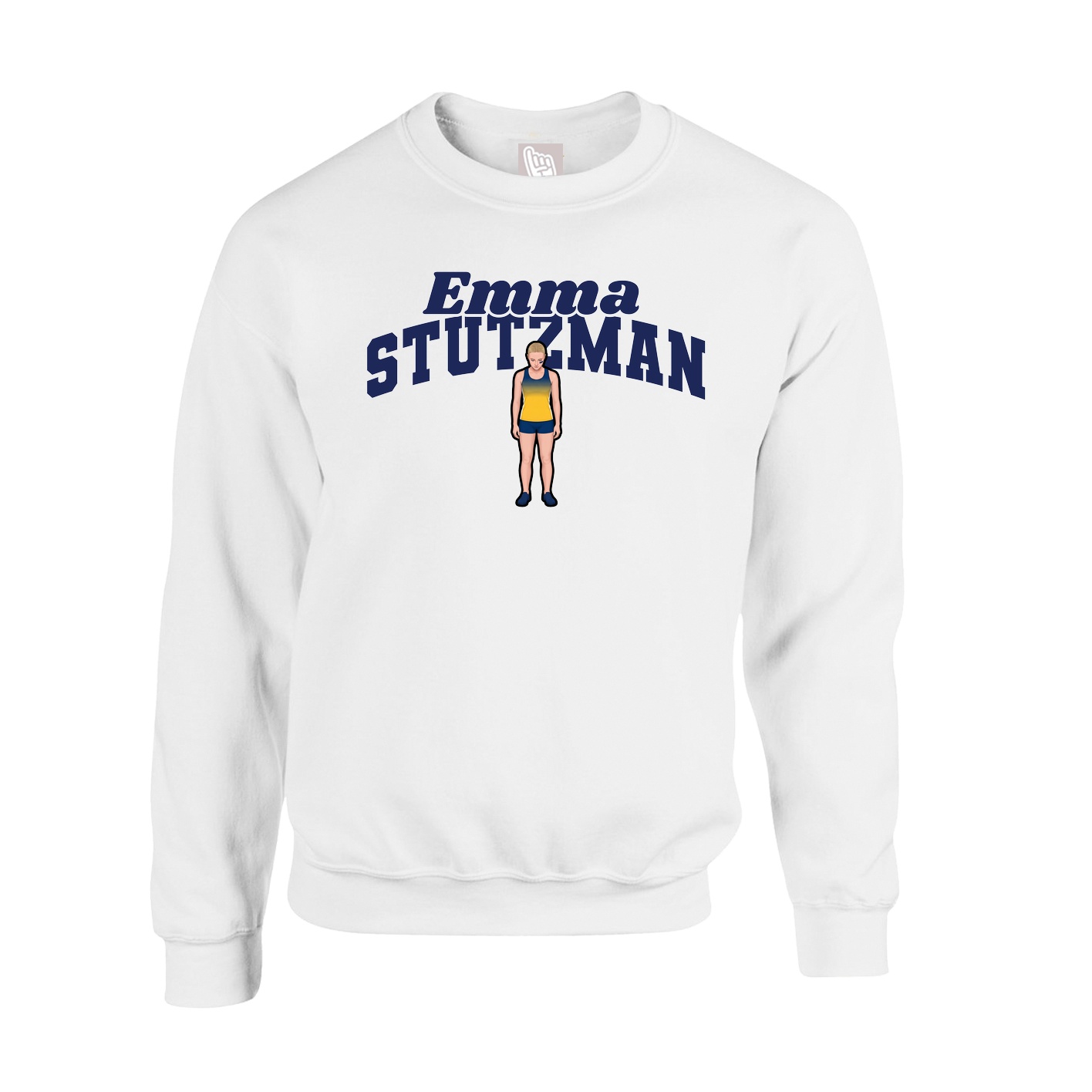 Fleece Crew — Signature Arch in White