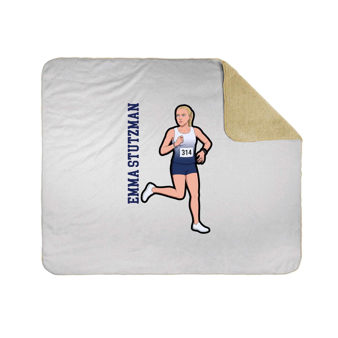 Throw Blanket — Name Vertical in White