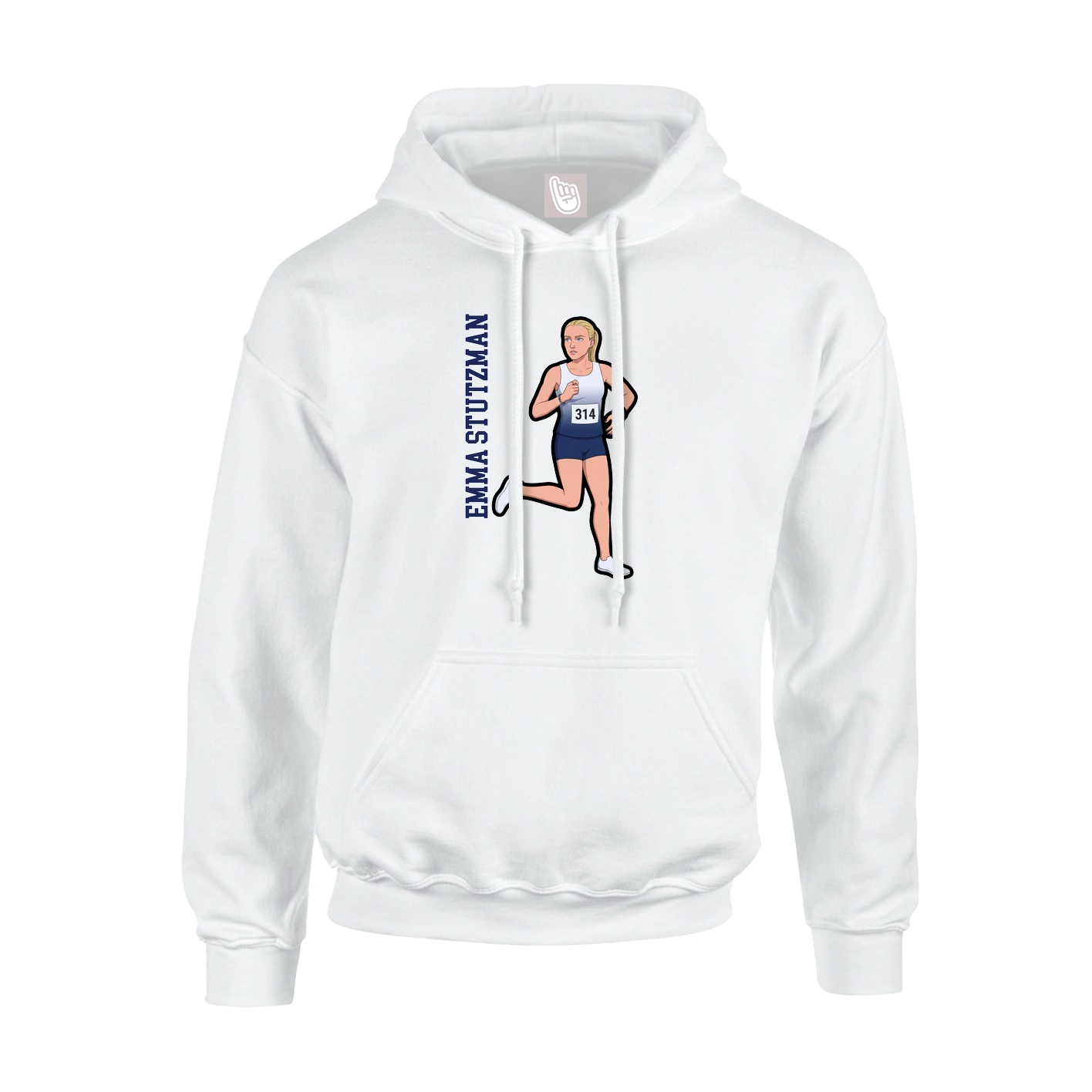 Youth Hoodie — Name Vertical in White