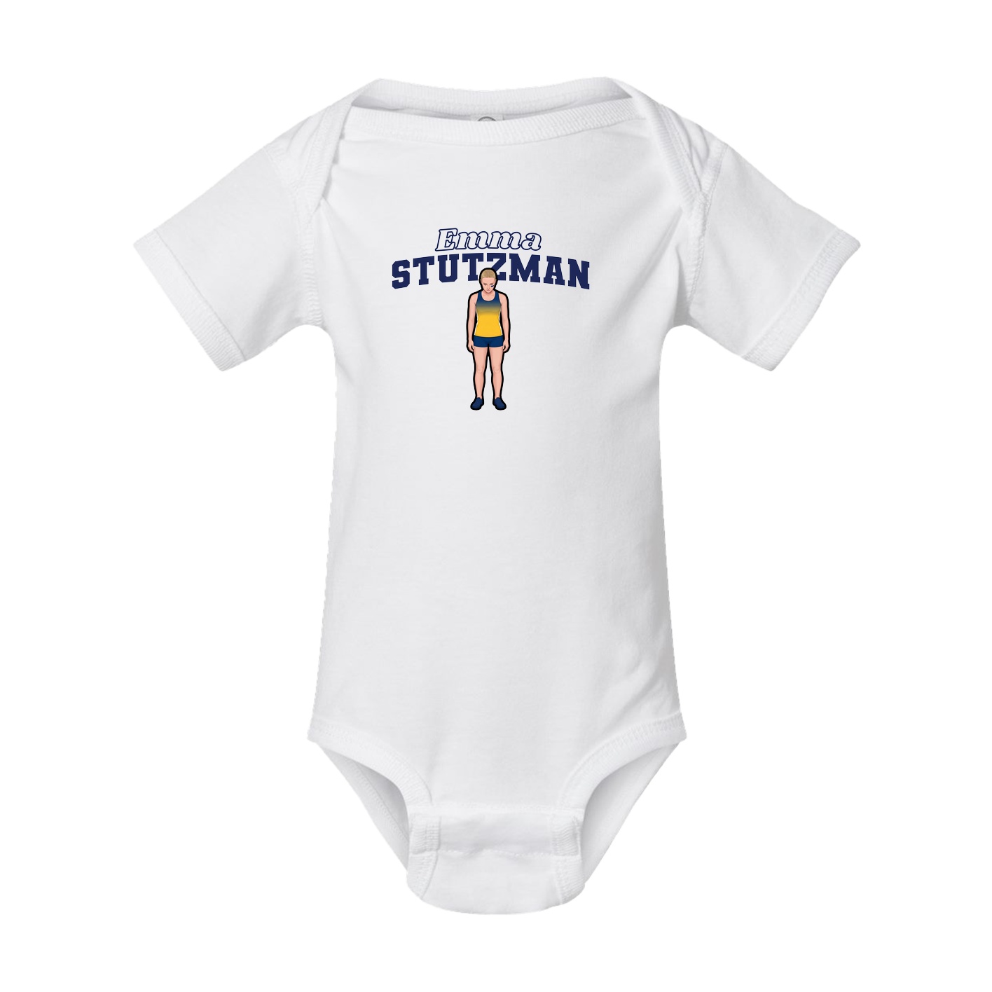Baby Onesie — Name Arch in White