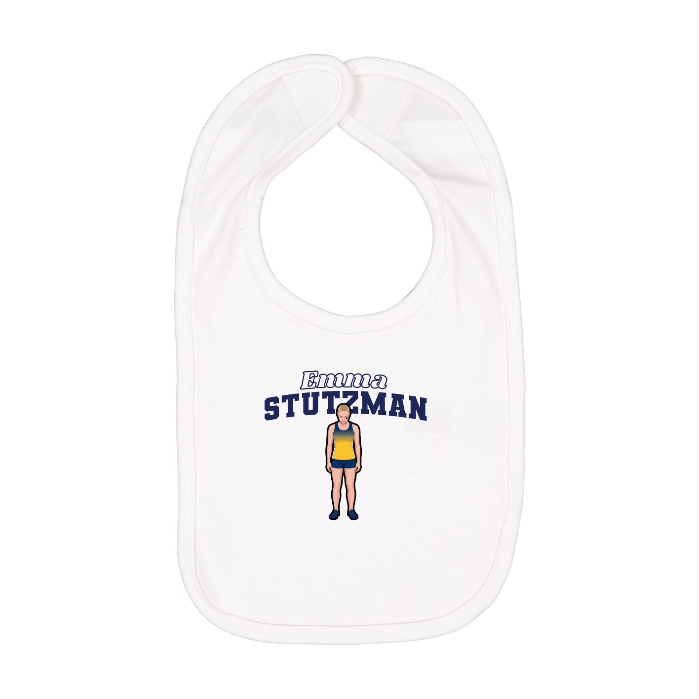 Infant Bib — Name Arch in White