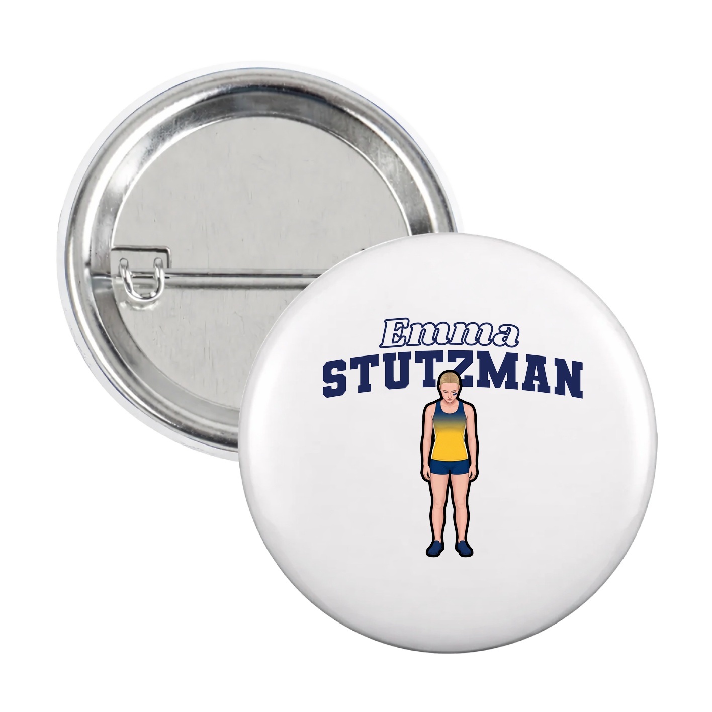 Game Day Button — Name Arch in White