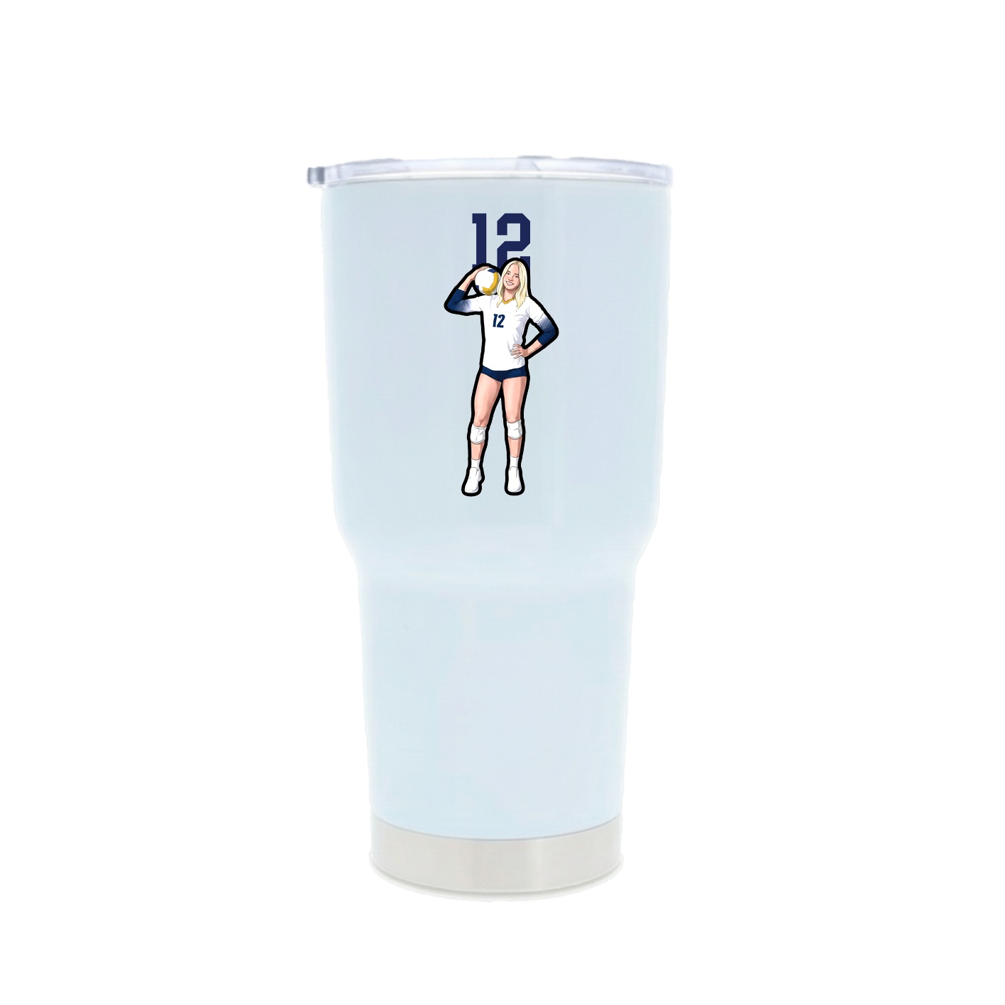 30oz Stainless Steel Tumbler — Number Top in White